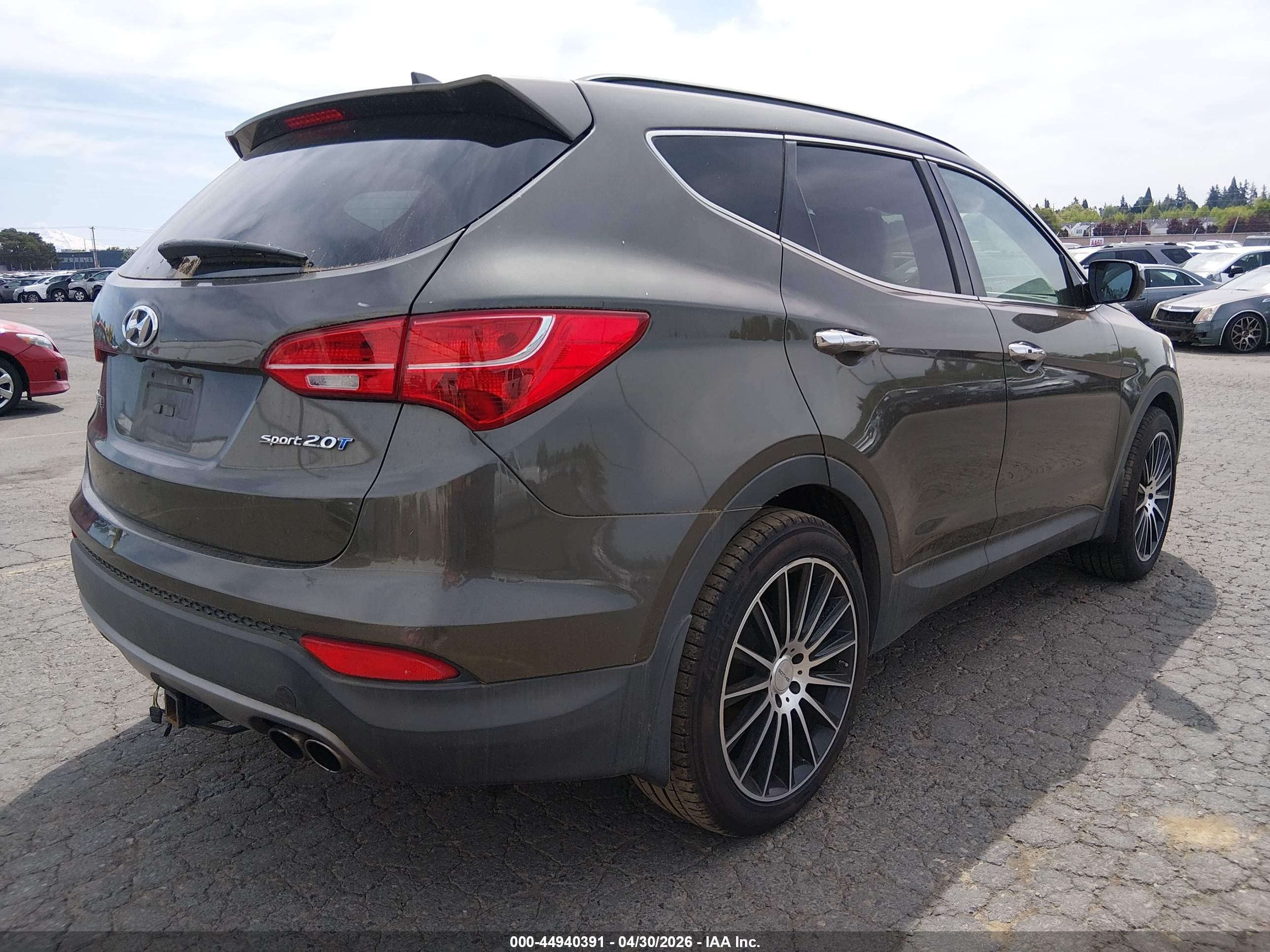 2014 Hyundai Santa Fe Sport 2.0l Turbo Gray vin: 5XYZU3LA3EG204875