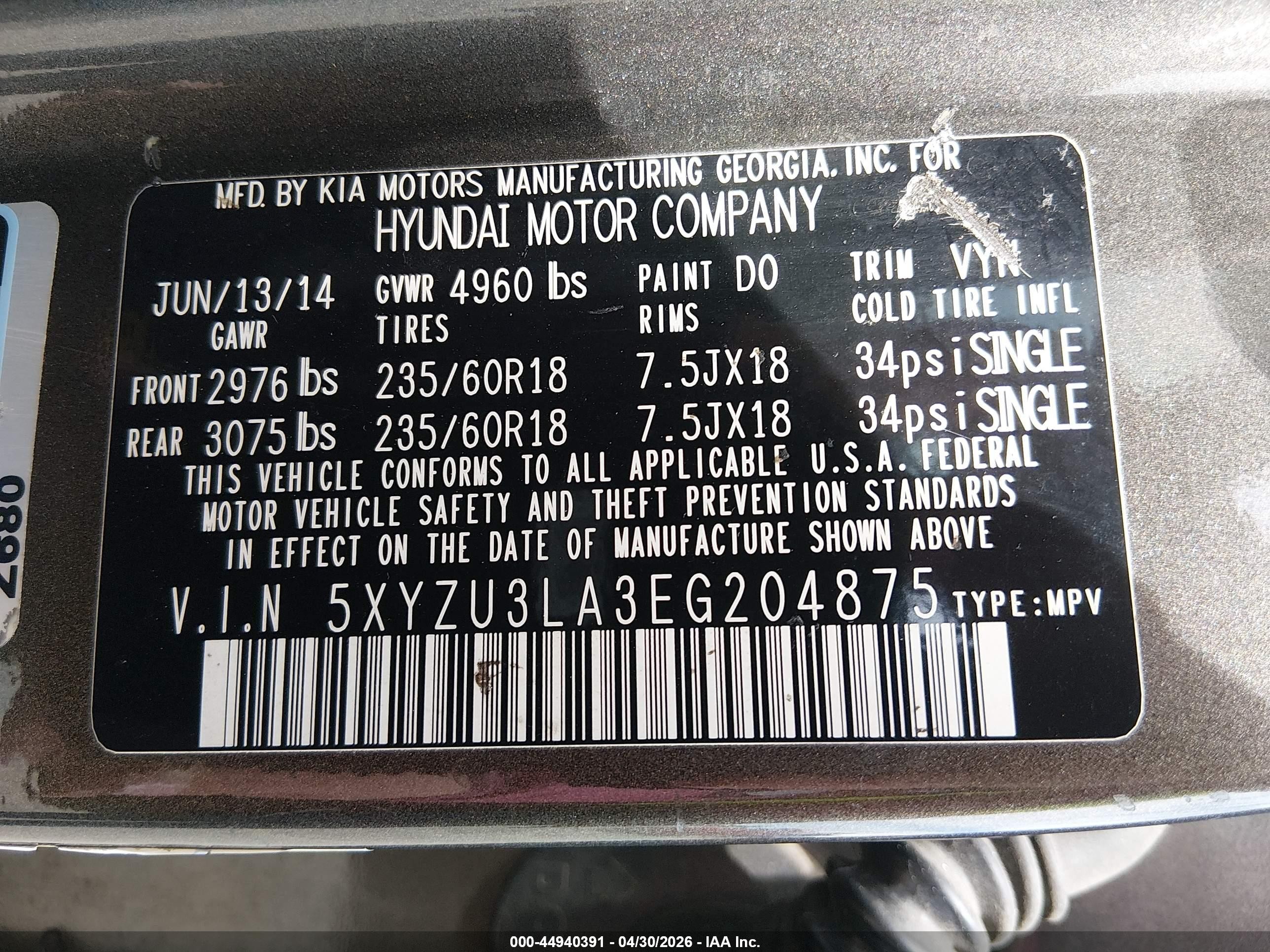 2014 Hyundai Santa Fe Sport 2.0l Turbo Gray vin: 5XYZU3LA3EG204875