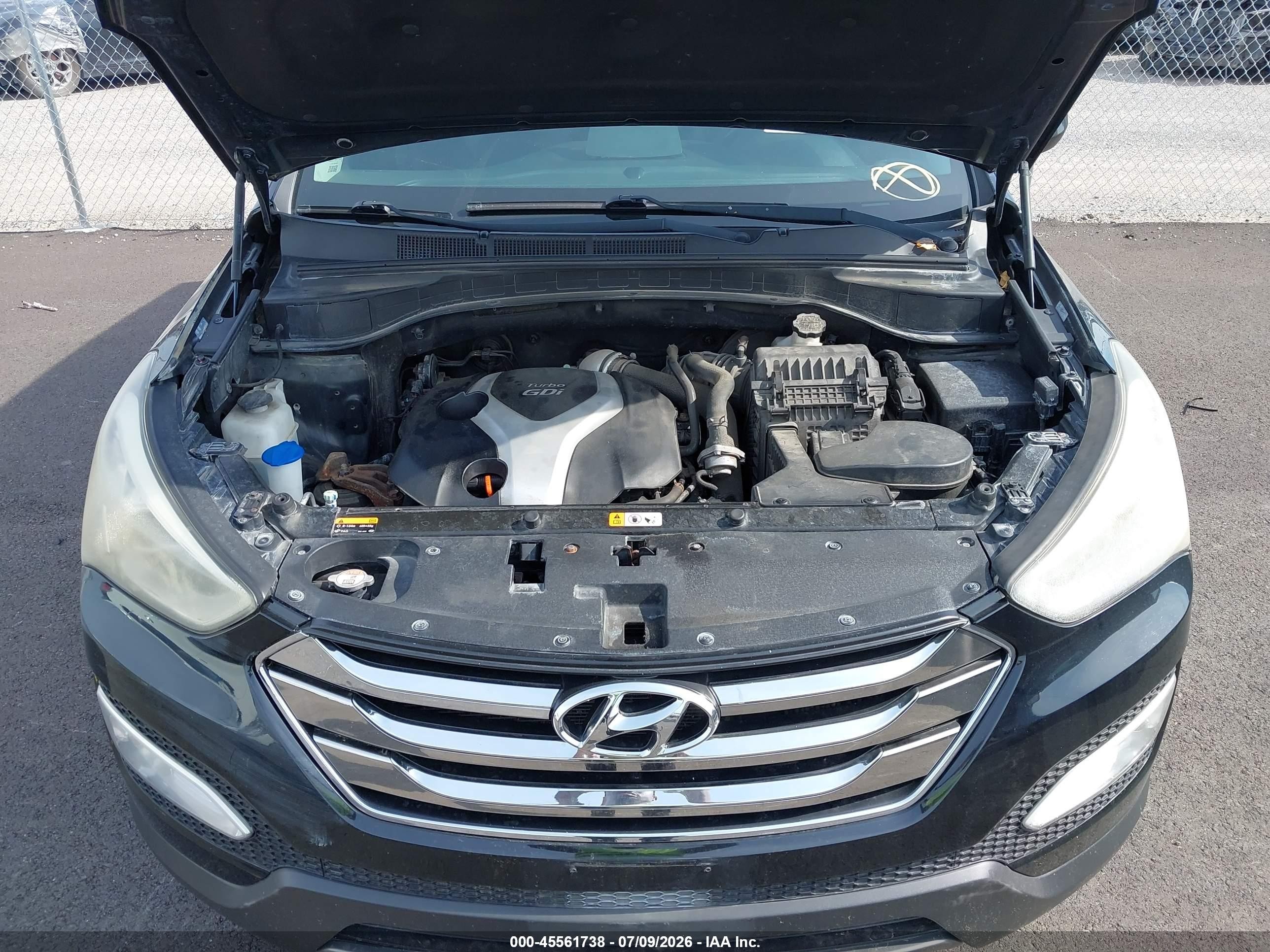 2013 Hyundai Santa Fe Sport 2.0t Черный vin: 5XYZU3LA4DG024934