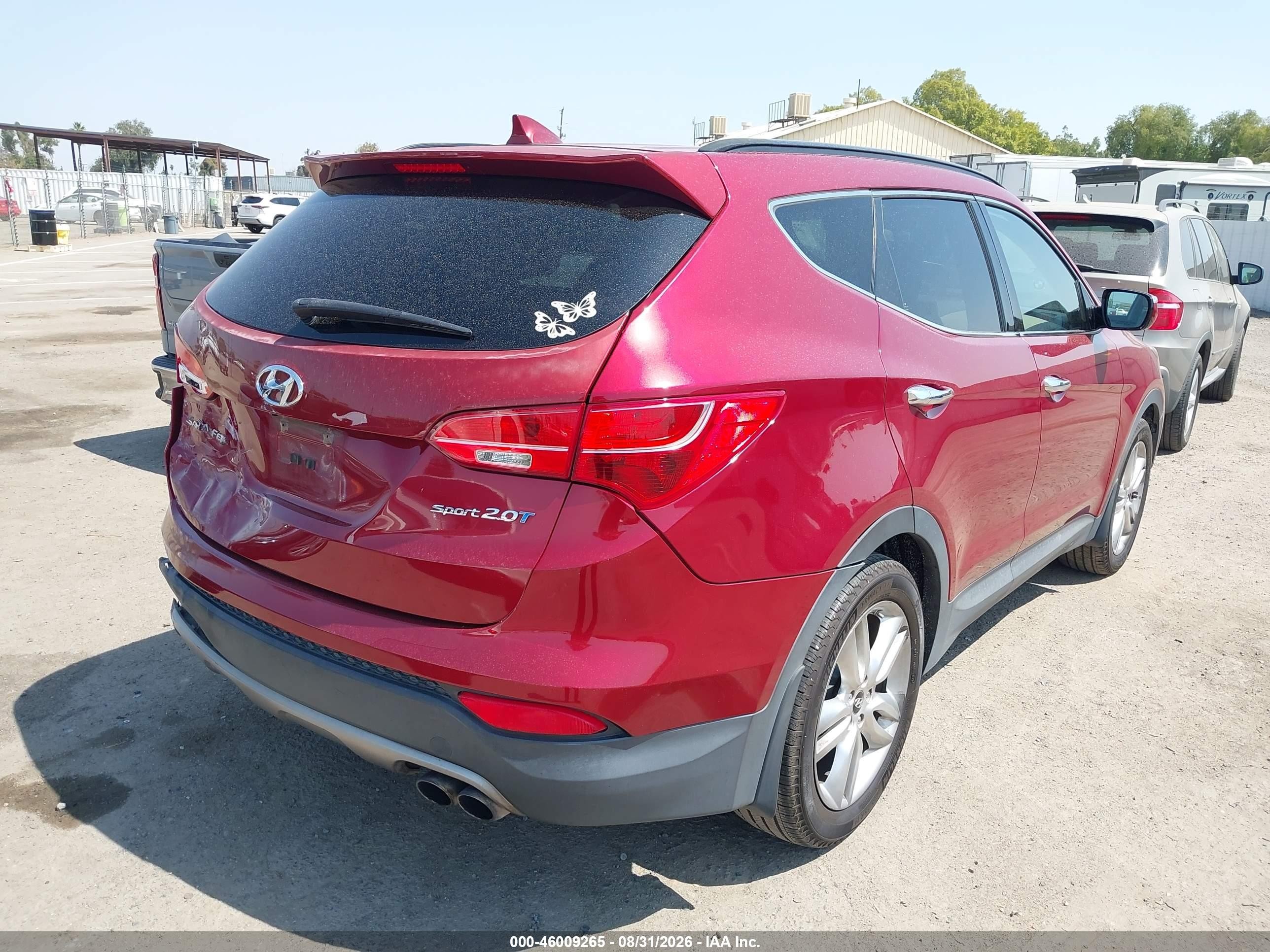2013 Hyundai Santa Fe Sport 2.0t Red vin: 5XYZU3LA4DG066679