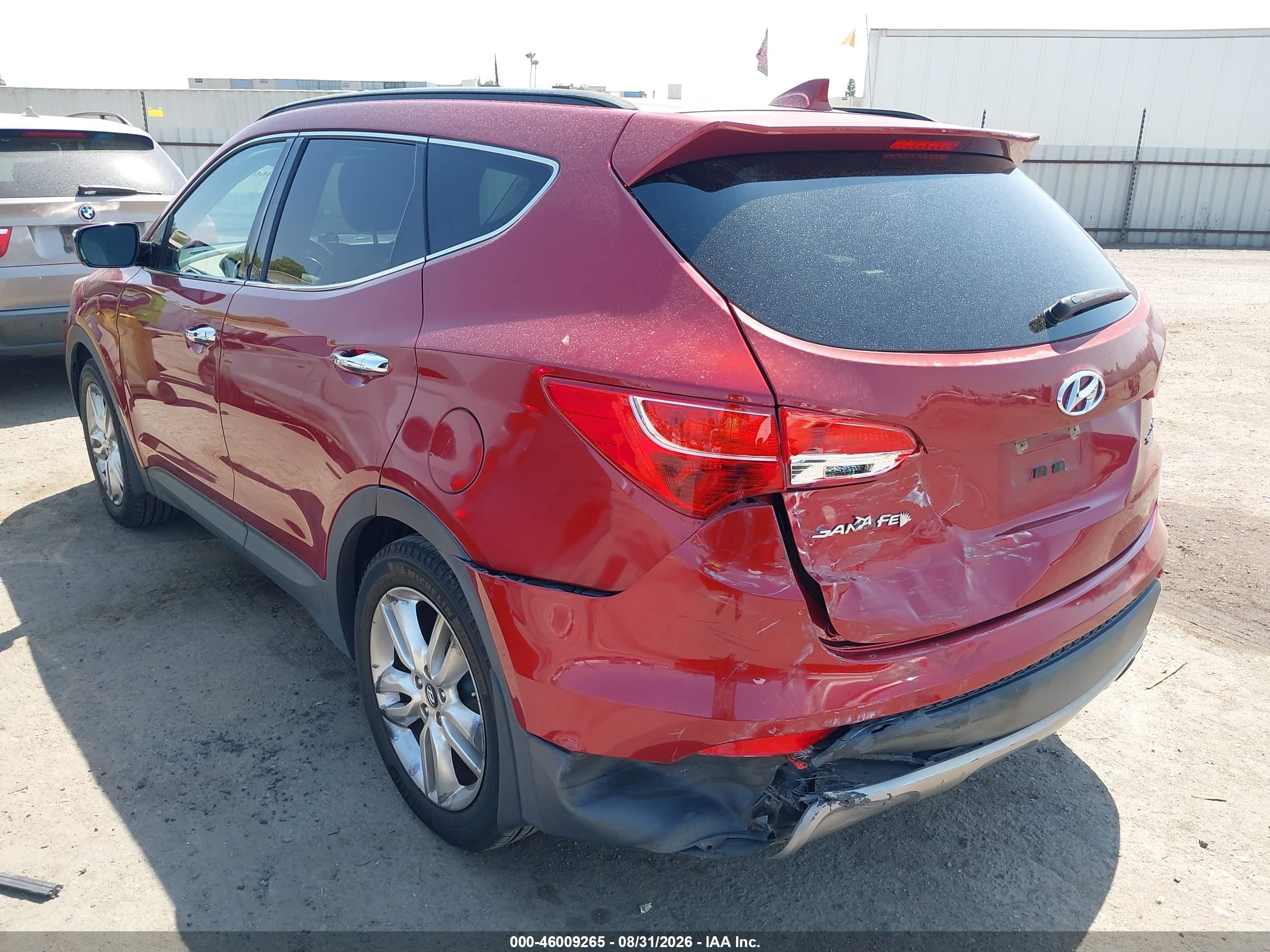 2013 Hyundai Santa Fe Sport 2.0t Red vin: 5XYZU3LA4DG066679