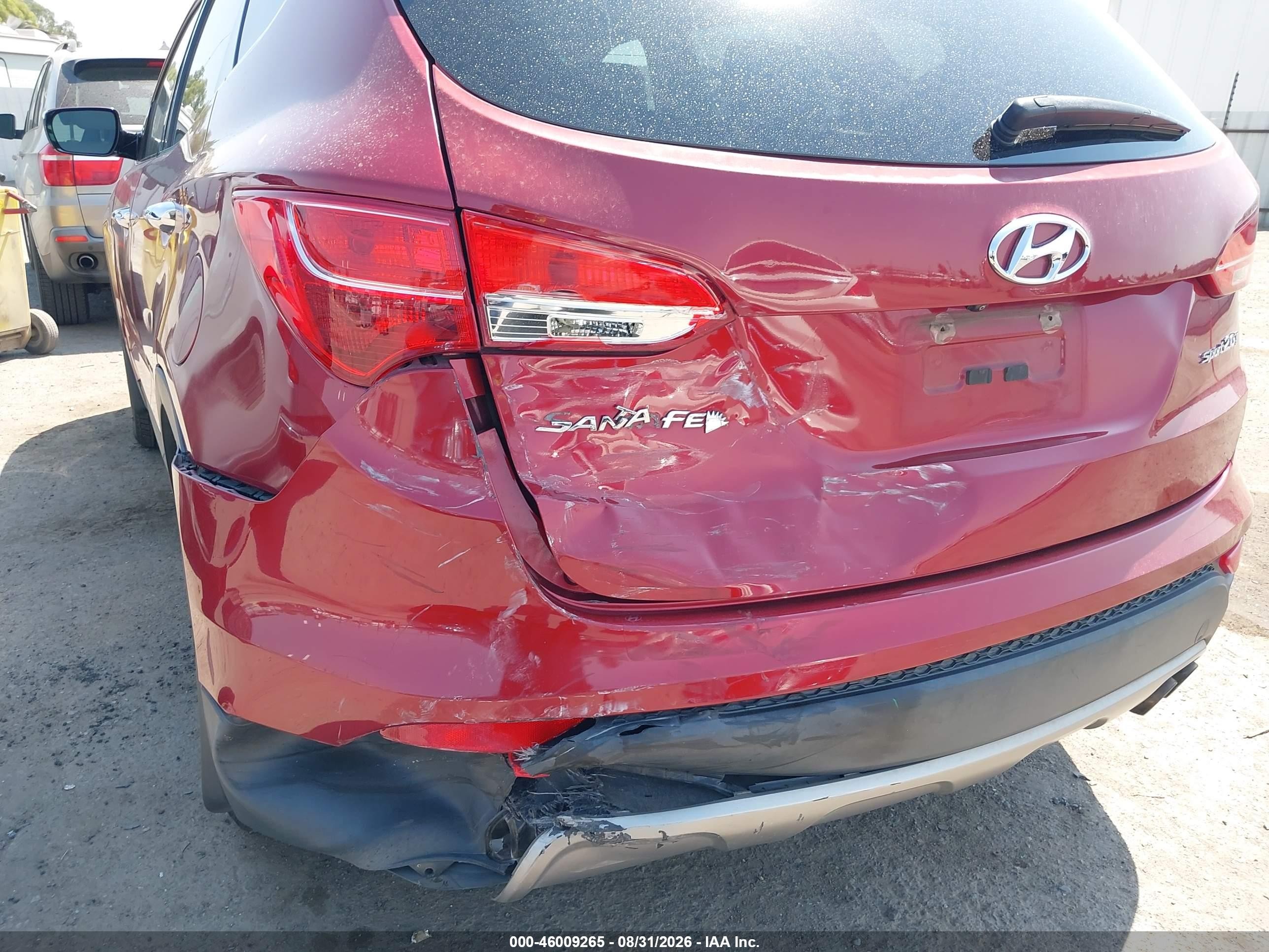 2013 Hyundai Santa Fe Sport 2.0t Red vin: 5XYZU3LA4DG066679