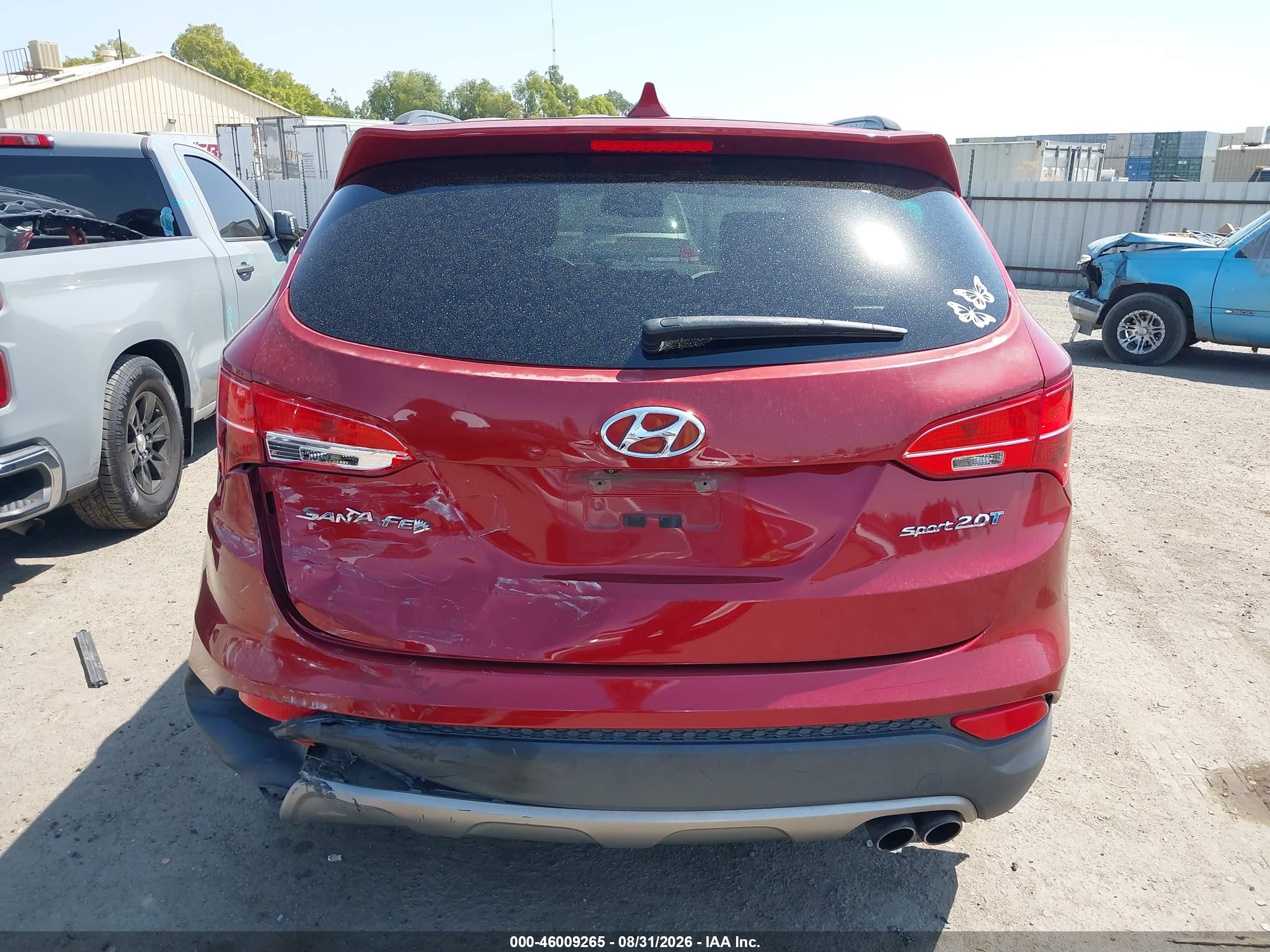 2013 Hyundai Santa Fe Sport 2.0t Red vin: 5XYZU3LA4DG066679