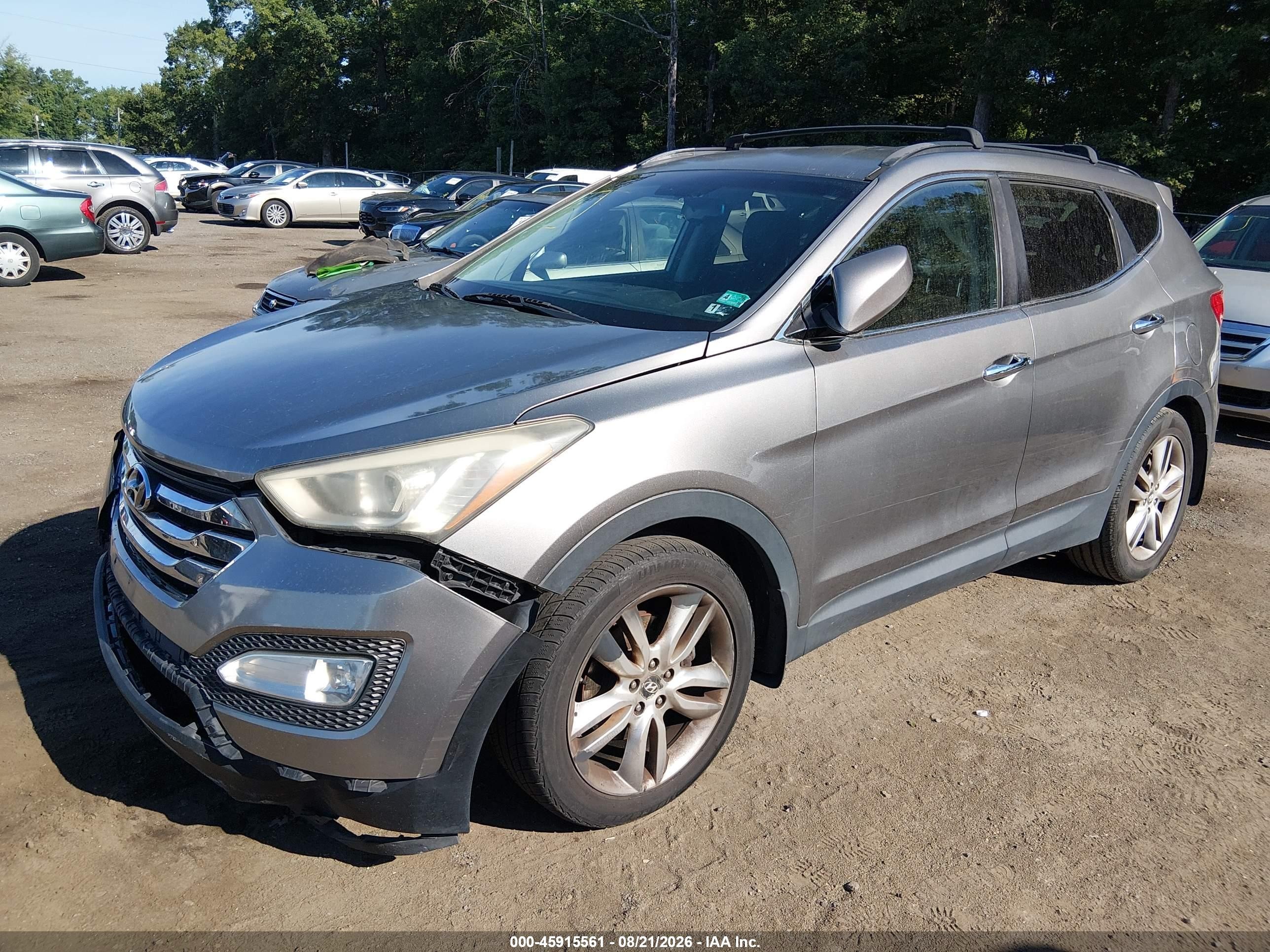 2013 Hyundai Santa Fe Sport 2.0t Silver vin: 5XYZU3LA4DG082204