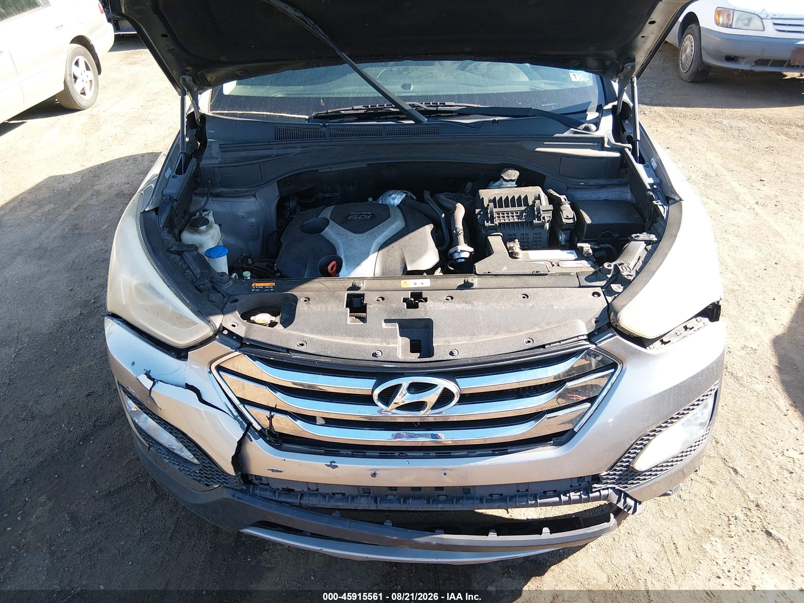 2013 Hyundai Santa Fe Sport 2.0t Silver vin: 5XYZU3LA4DG082204