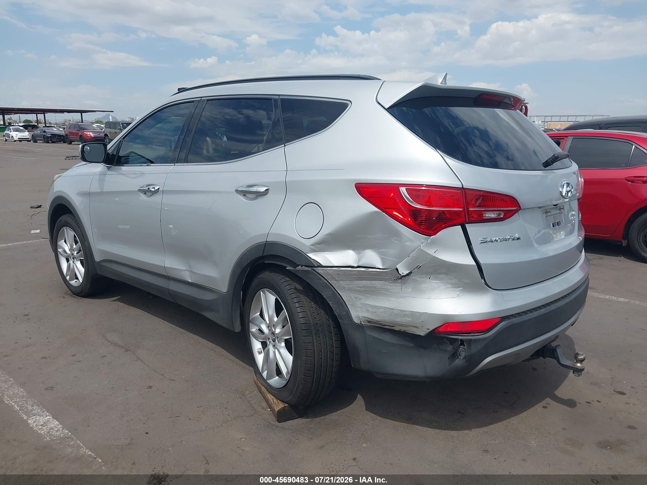 2013 Hyundai Santa Fe Sport 2.0t Silver vin: 5XYZU3LA4DG103777