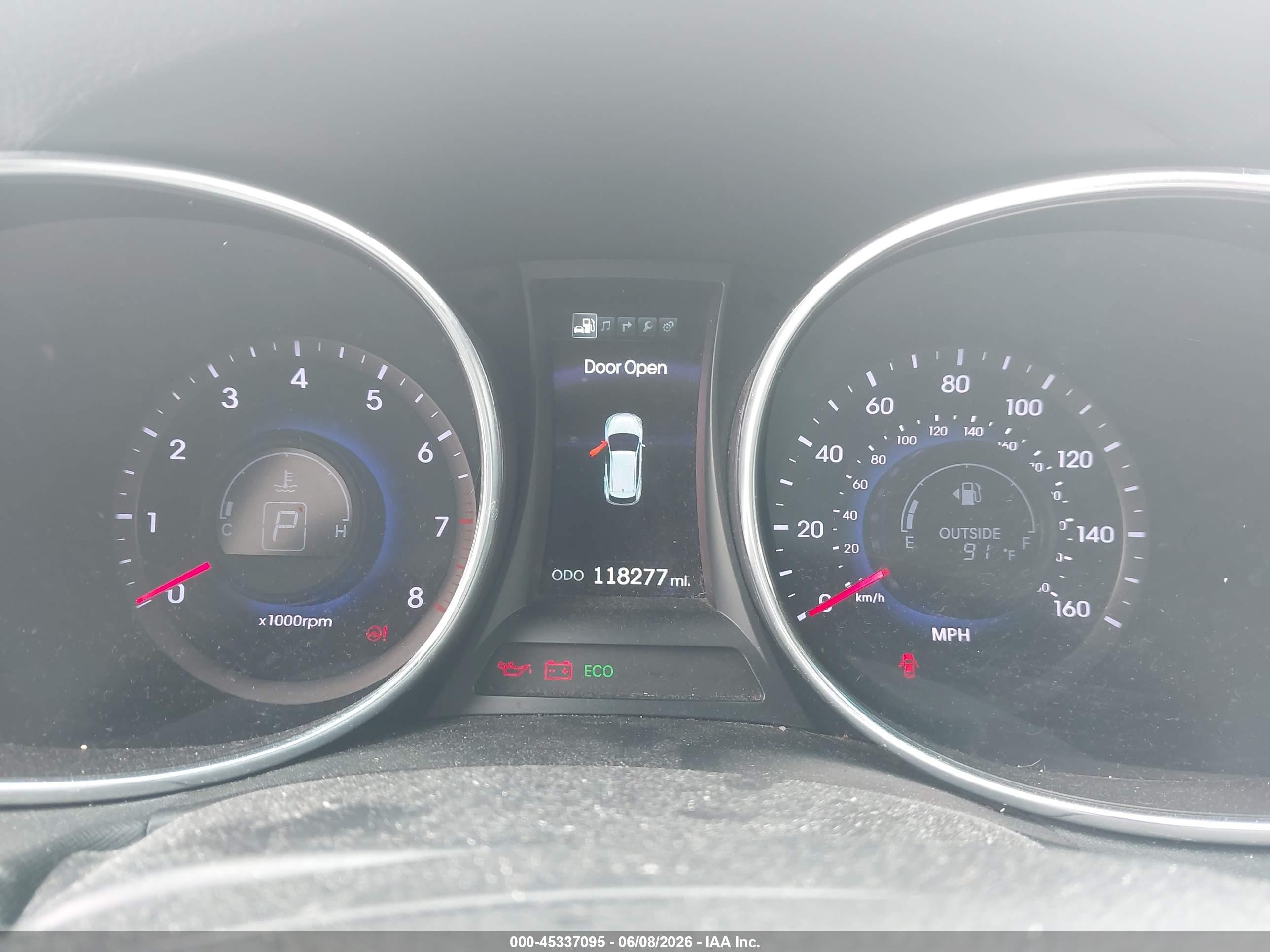 2014 Hyundai Santa Fe Sport 2.0l Turbo Серый vin: 5XYZU3LA4EG169487