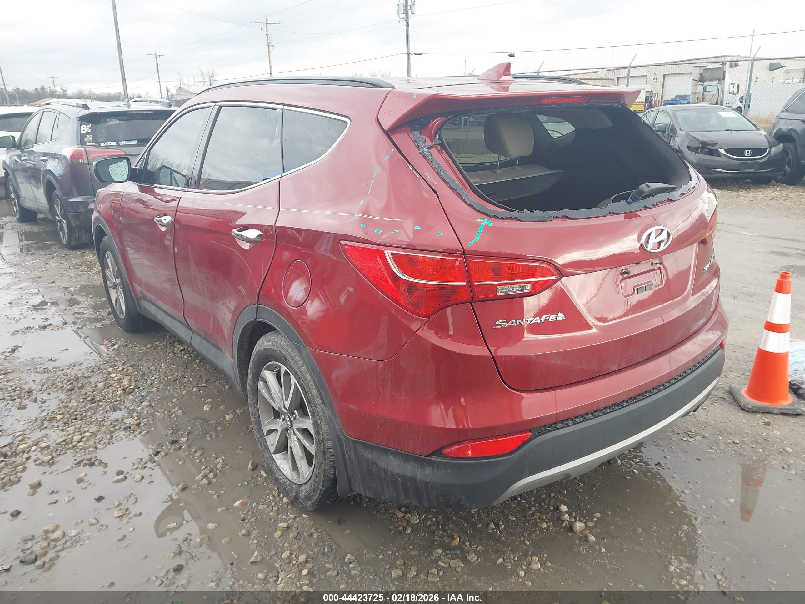 2014 Hyundai Santa Fe Sport 2.0l Turbo Красный vin: 5XYZU3LA4EG179873