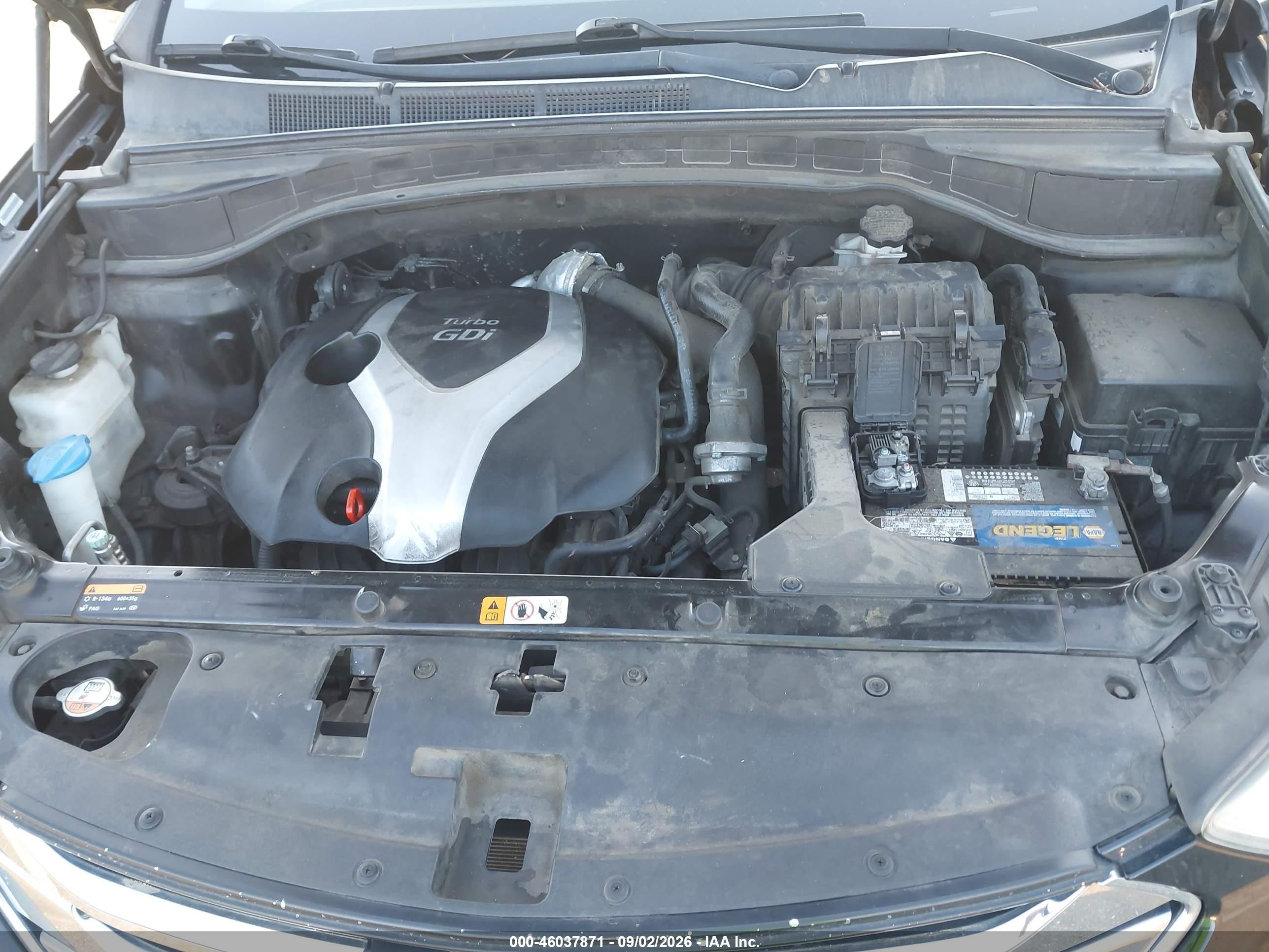 2014 Hyundai Santa Fe Sport 2.0l Turbo Черный vin: 5XYZU3LA4EG217604