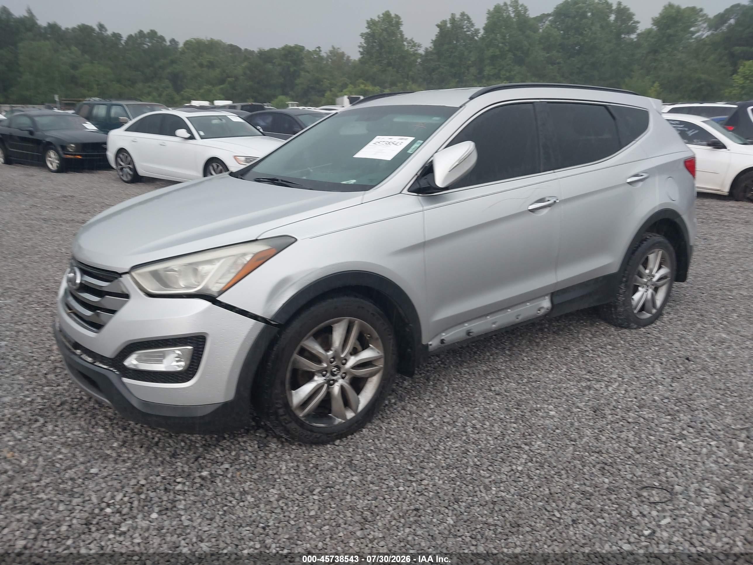 2013 Hyundai Santa Fe Sport 2.0t Silver vin: 5XYZU3LA5DG071390