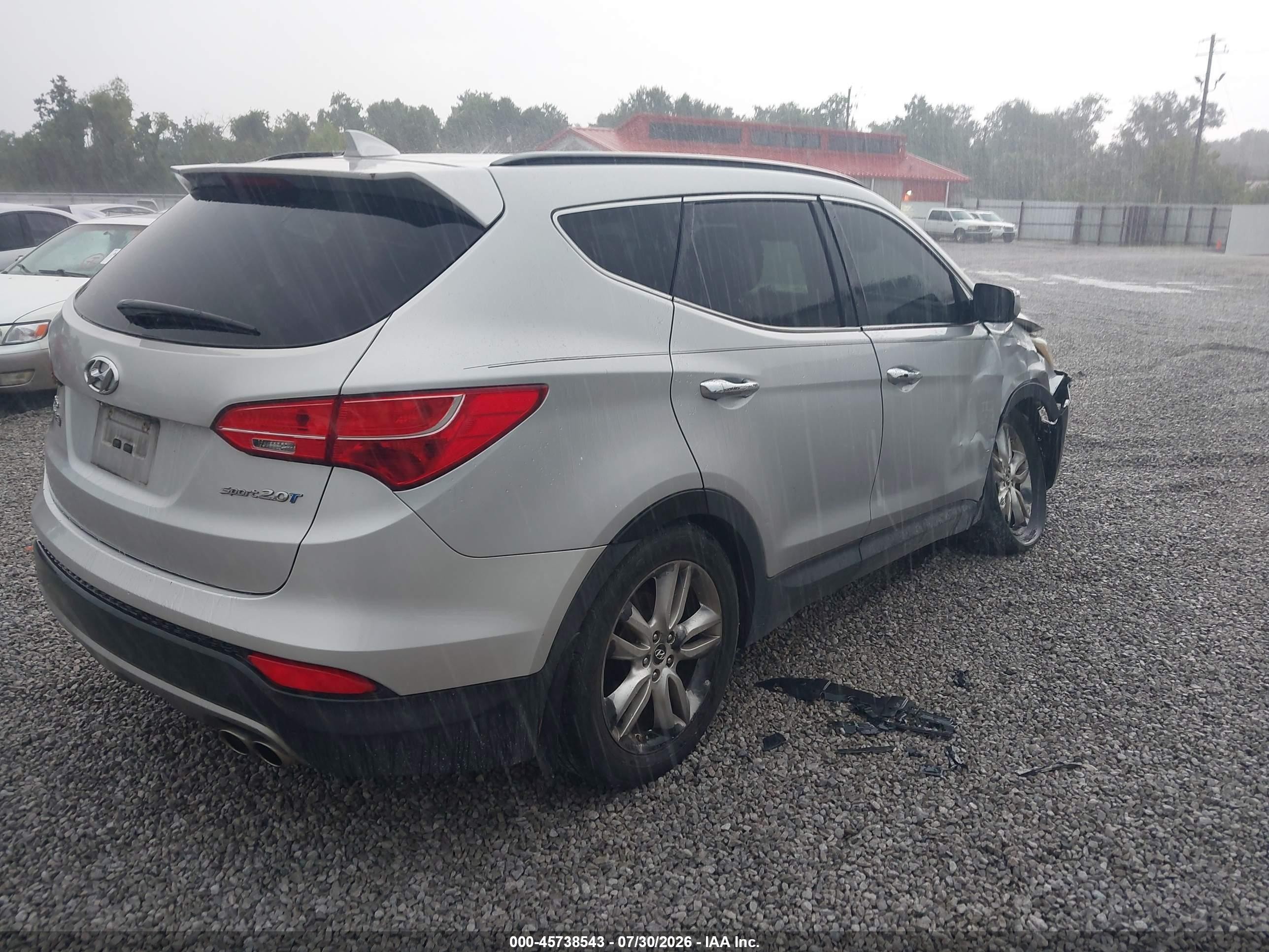 2013 Hyundai Santa Fe Sport 2.0t Silver vin: 5XYZU3LA5DG071390