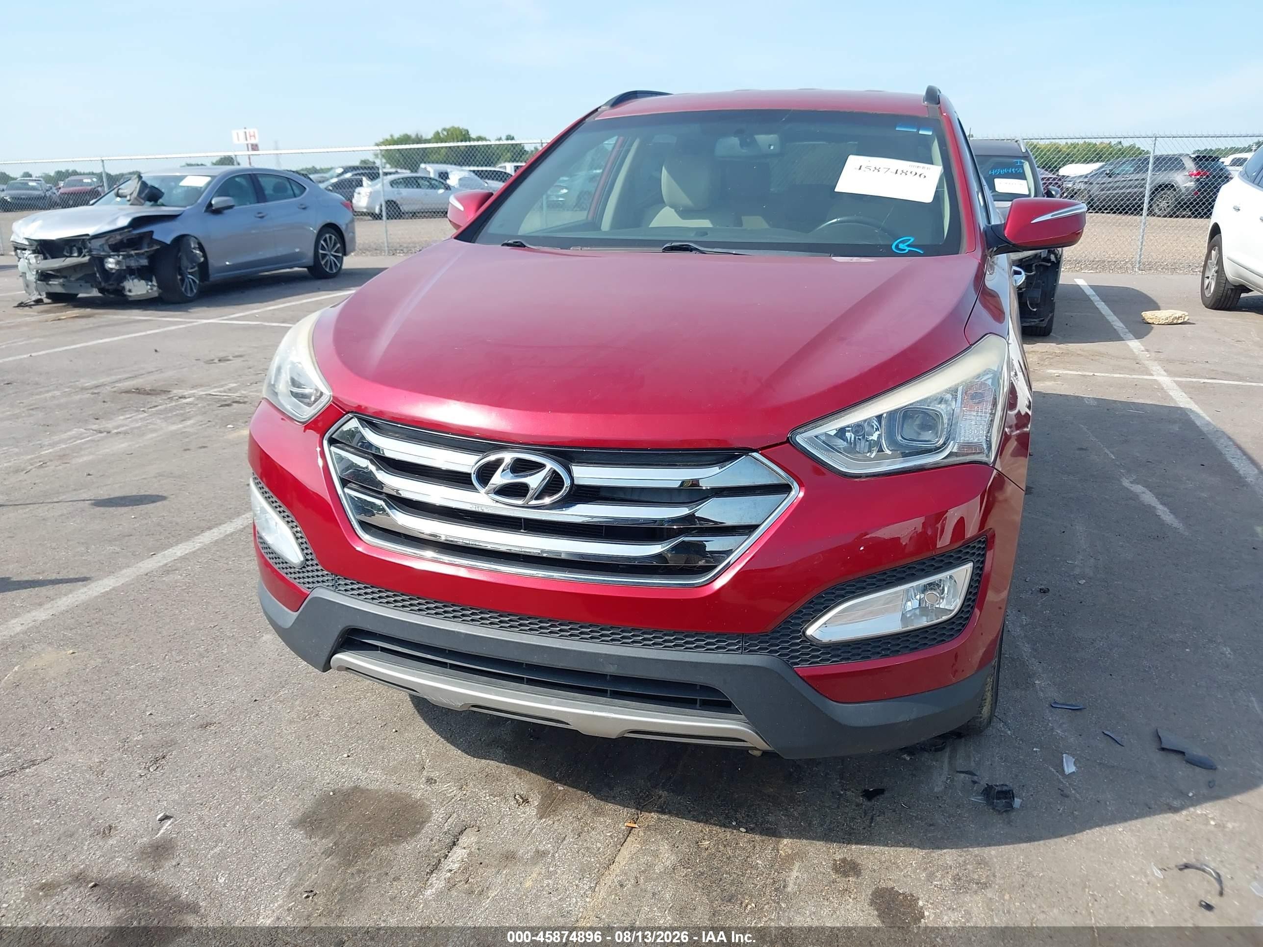 2013 Hyundai Santa Fe Sport 2.0t Red vin: 5XYZU3LA5DG120197