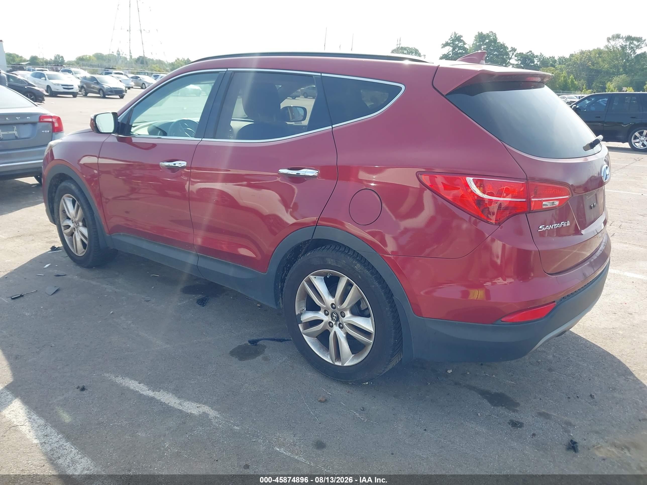 2013 Hyundai Santa Fe Sport 2.0t Red vin: 5XYZU3LA5DG120197