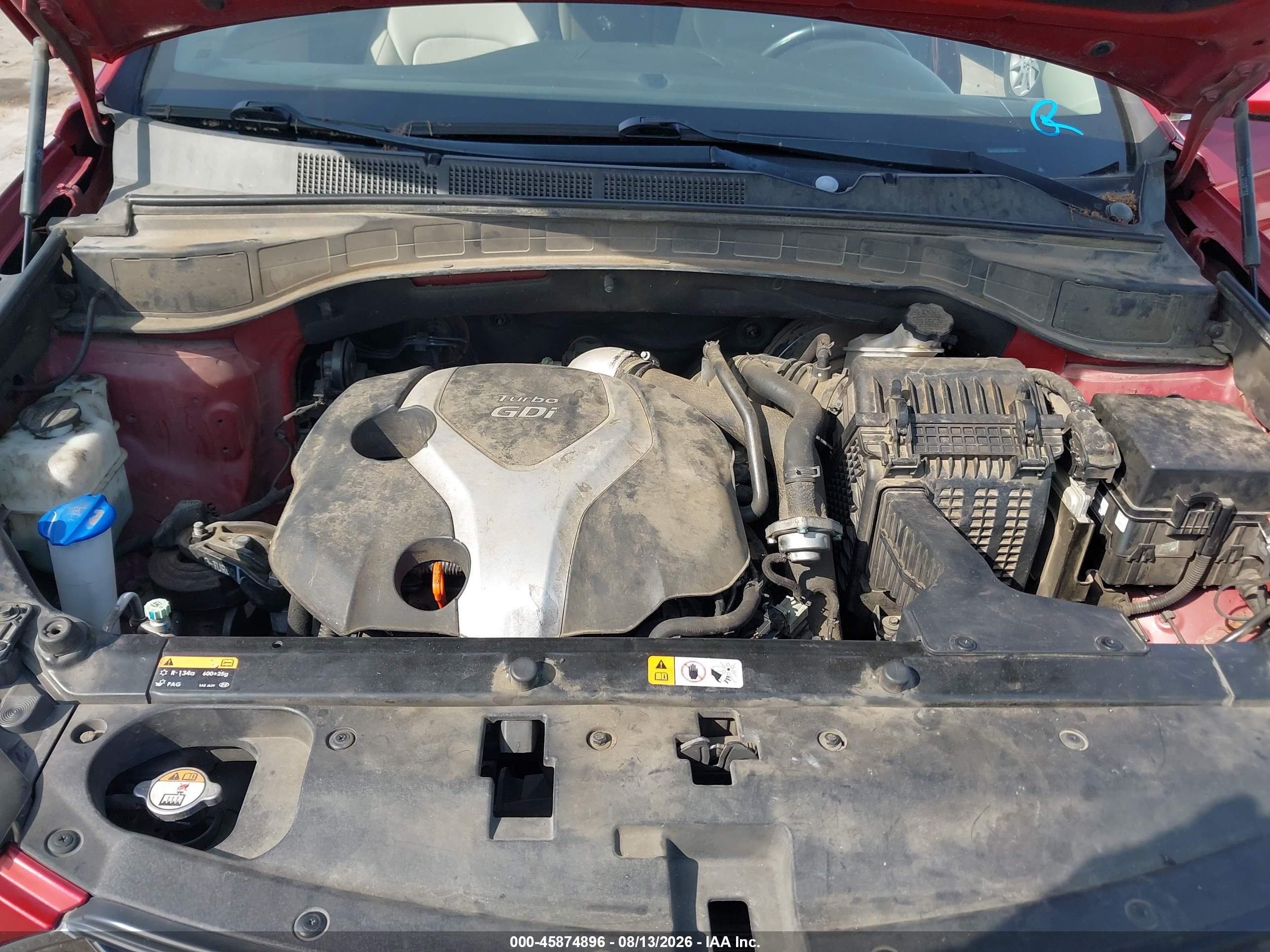 2013 Hyundai Santa Fe Sport 2.0t Red vin: 5XYZU3LA5DG120197