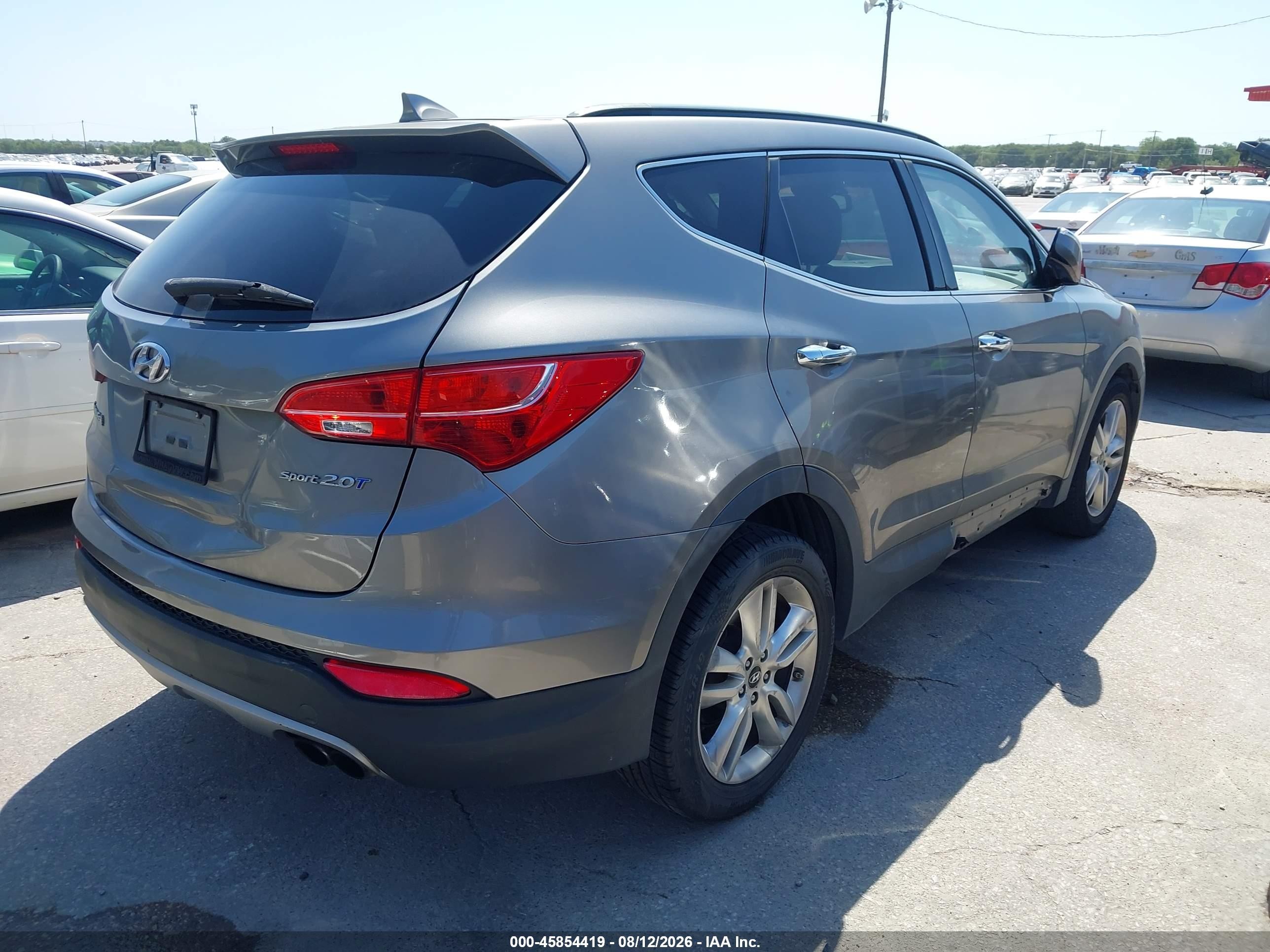 2013 Hyundai Santa Fe Sport 2.0t Gray vin: 5XYZU3LA6DG087419