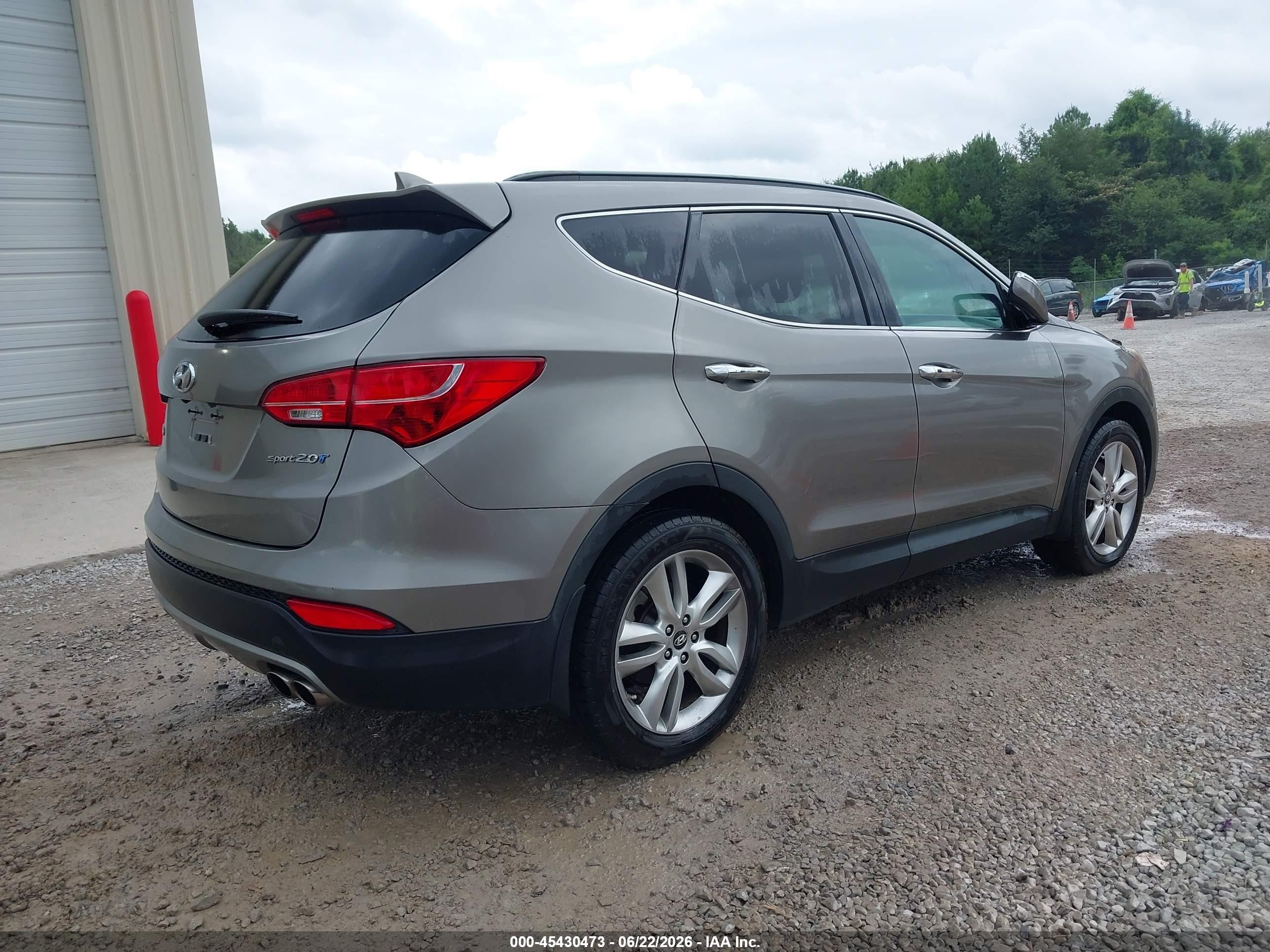 2013 Hyundai Santa Fe Sport 2.0t Gray vin: 5XYZU3LA6DG087422