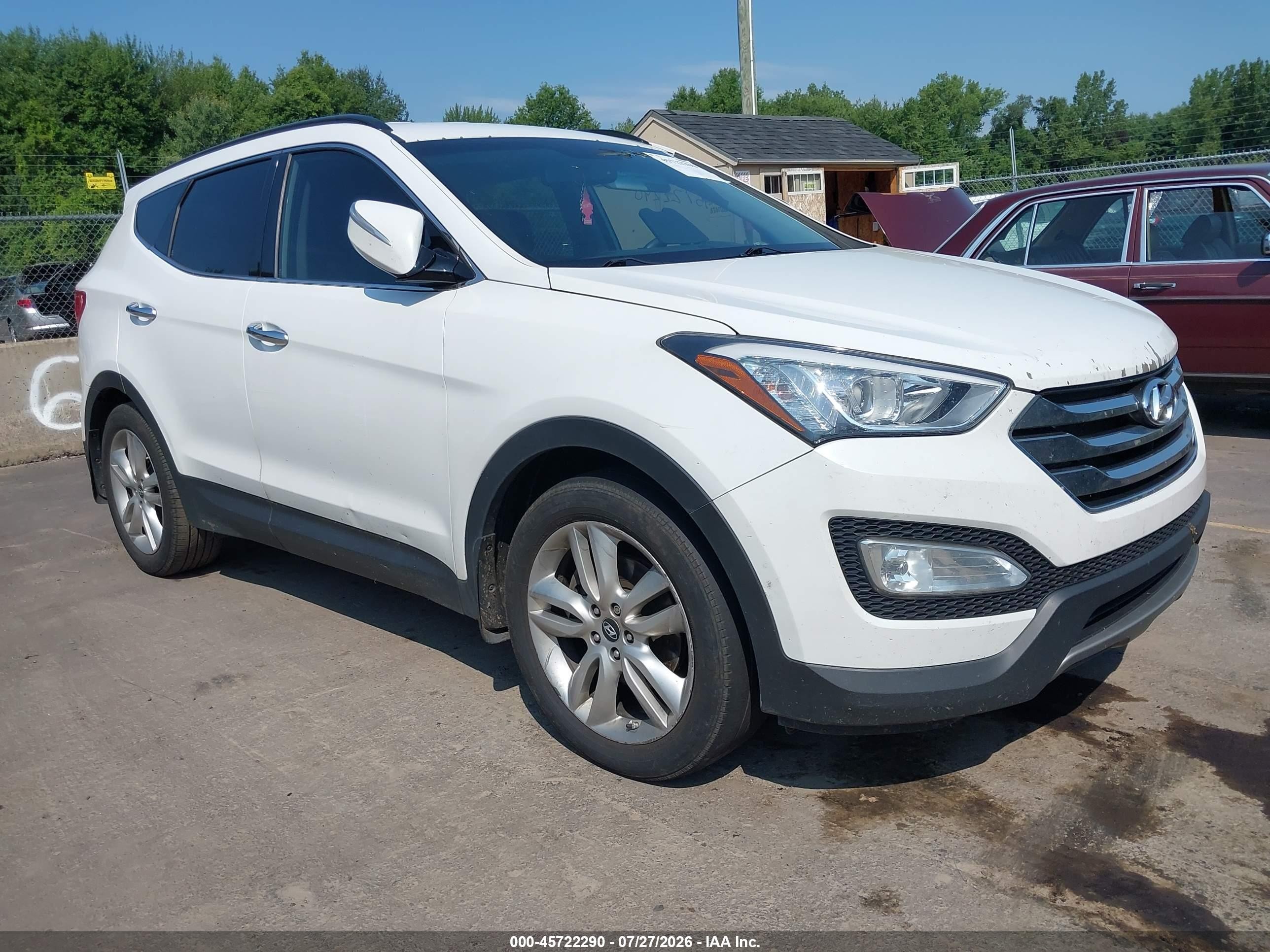 2013 Hyundai Santa Fe Sport 2.0t White vin: 5XYZU3LA6DG117258