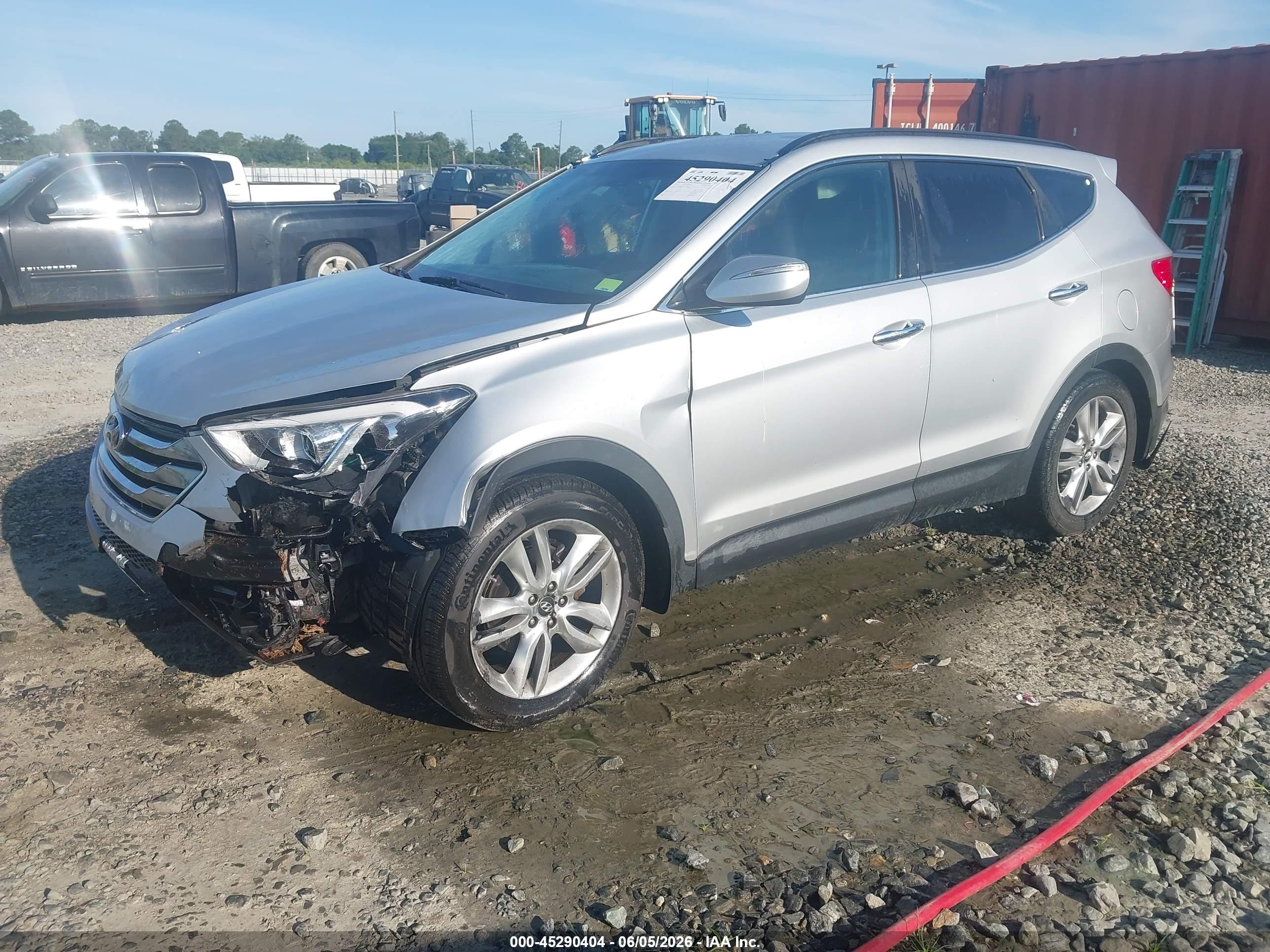 2013 Hyundai Santa Fe Sport 2.0t Silver vin: 5XYZU3LA7DG091981