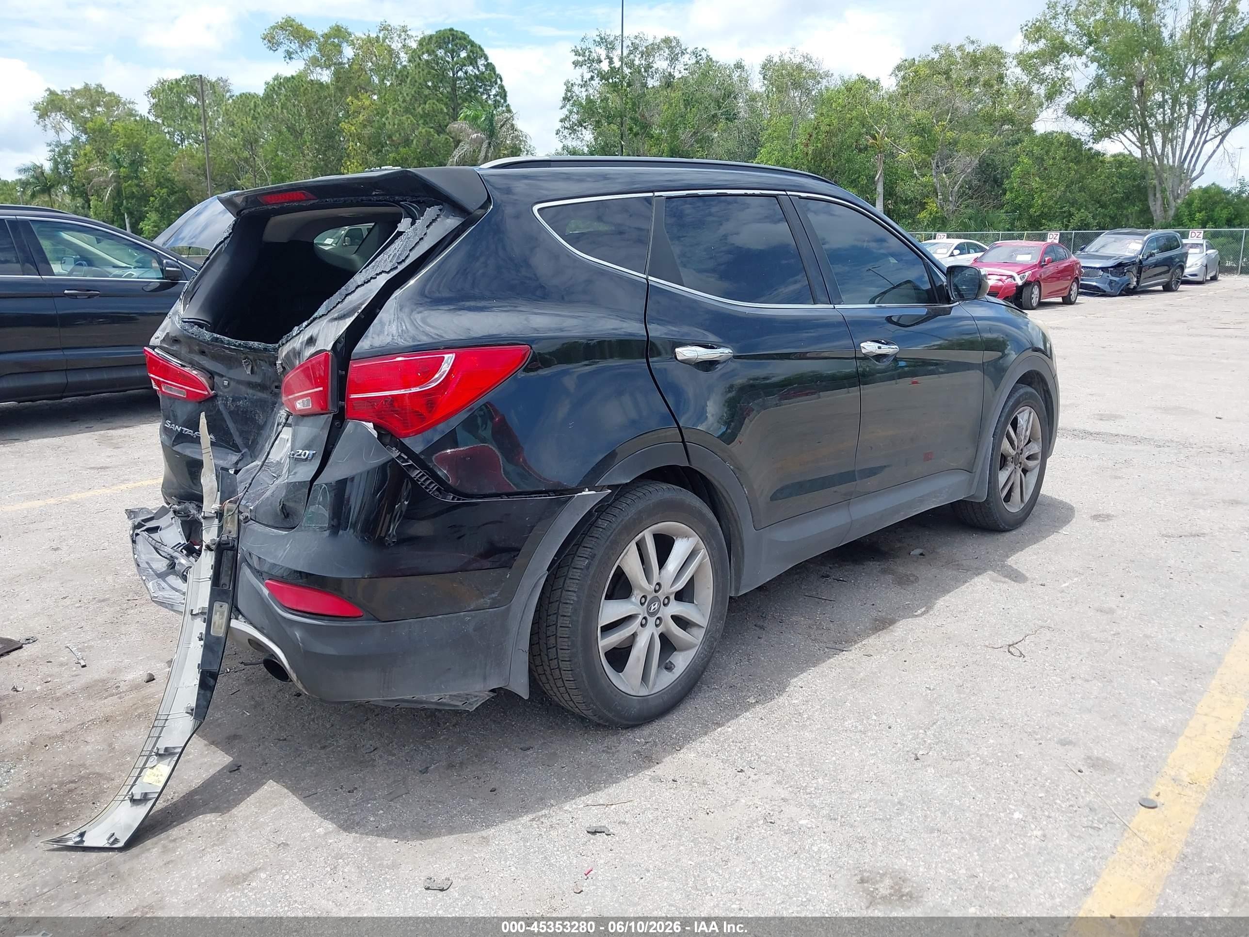 2014 Hyundai Santa Fe Sport 2.0l Turbo Black vin: 5XYZU3LA7EG191676