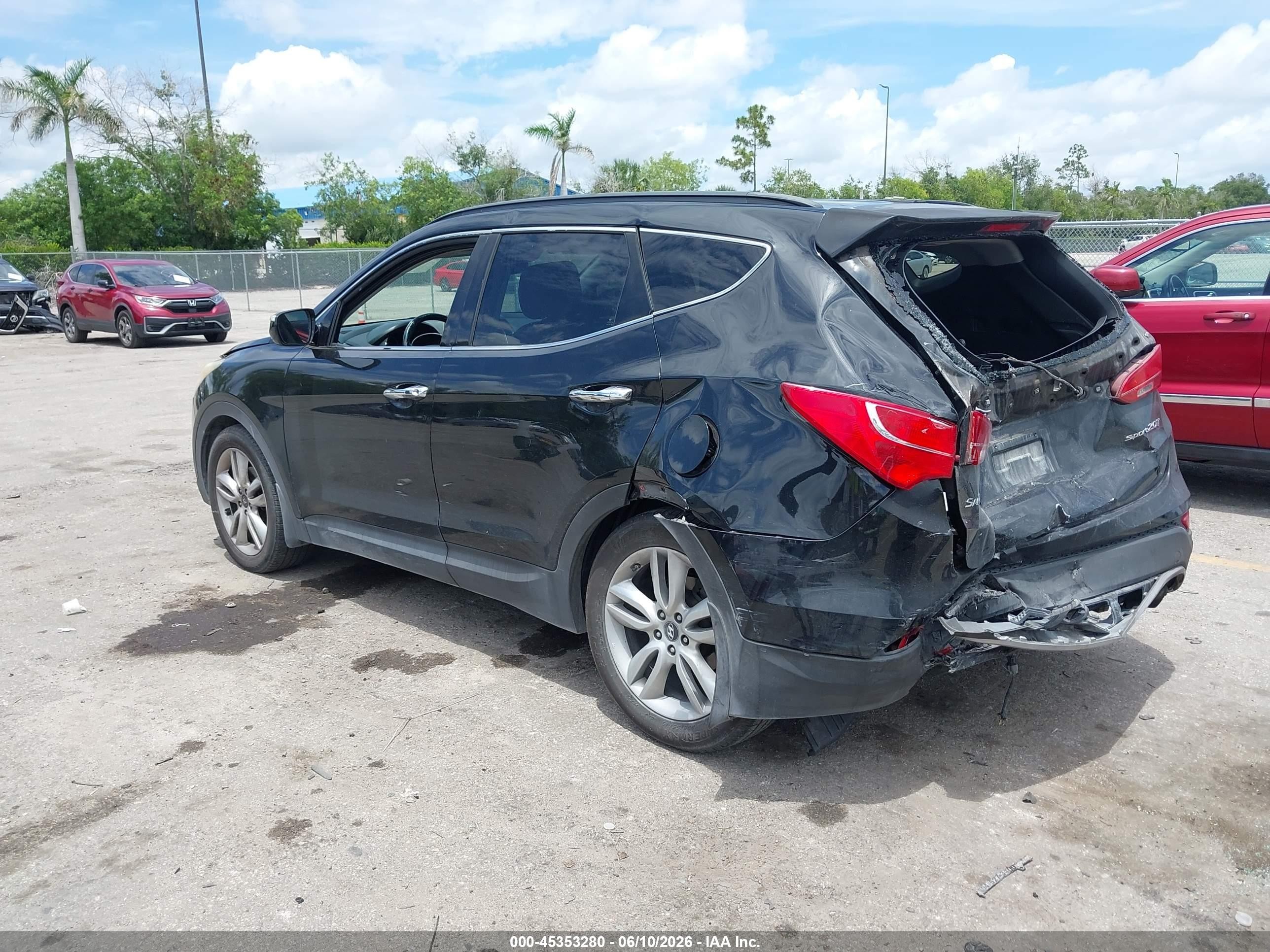 2014 Hyundai Santa Fe Sport 2.0l Turbo Black vin: 5XYZU3LA7EG191676