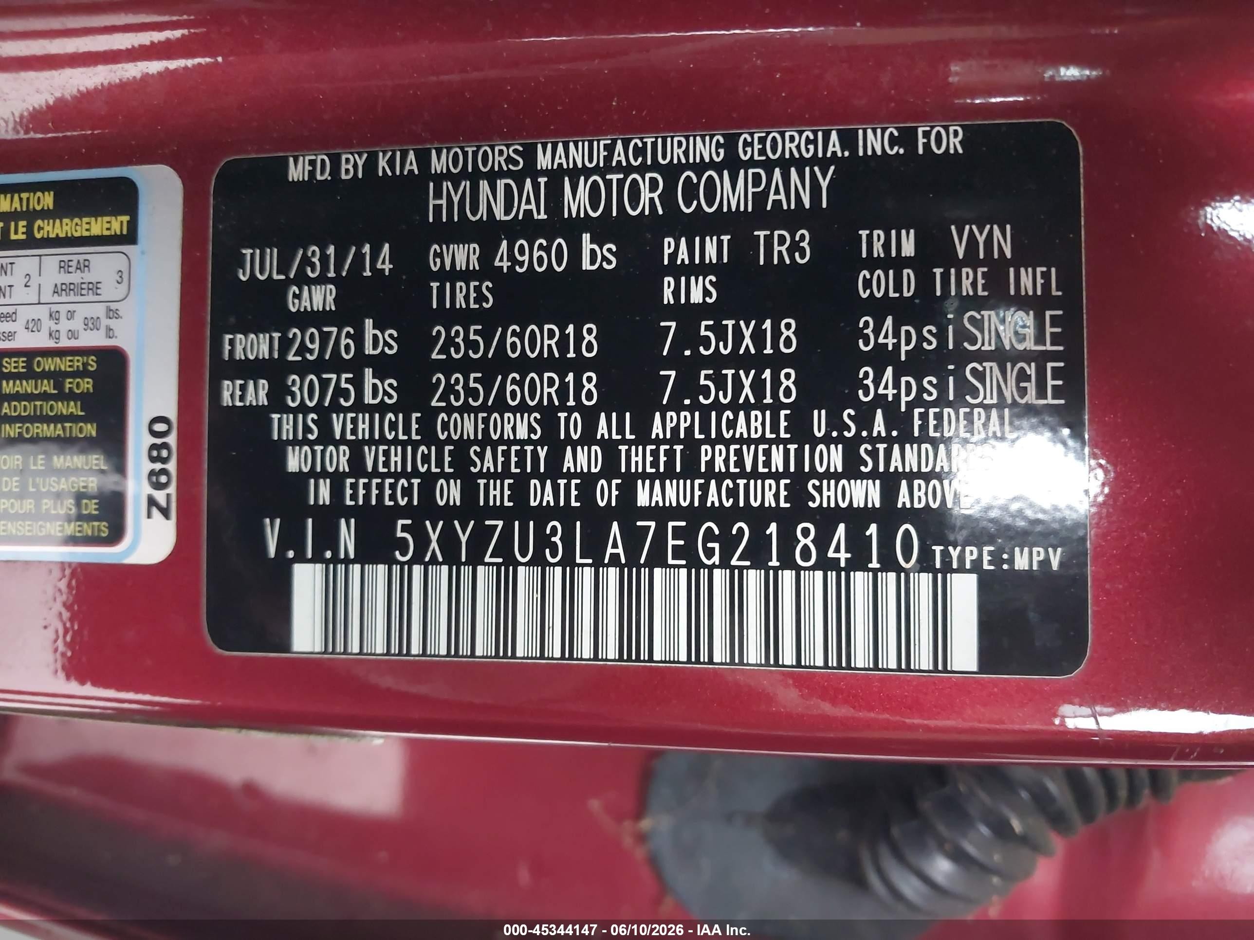 2014 Hyundai Santa Fe Sport 2.0l Turbo Red vin: 5XYZU3LA7EG218410