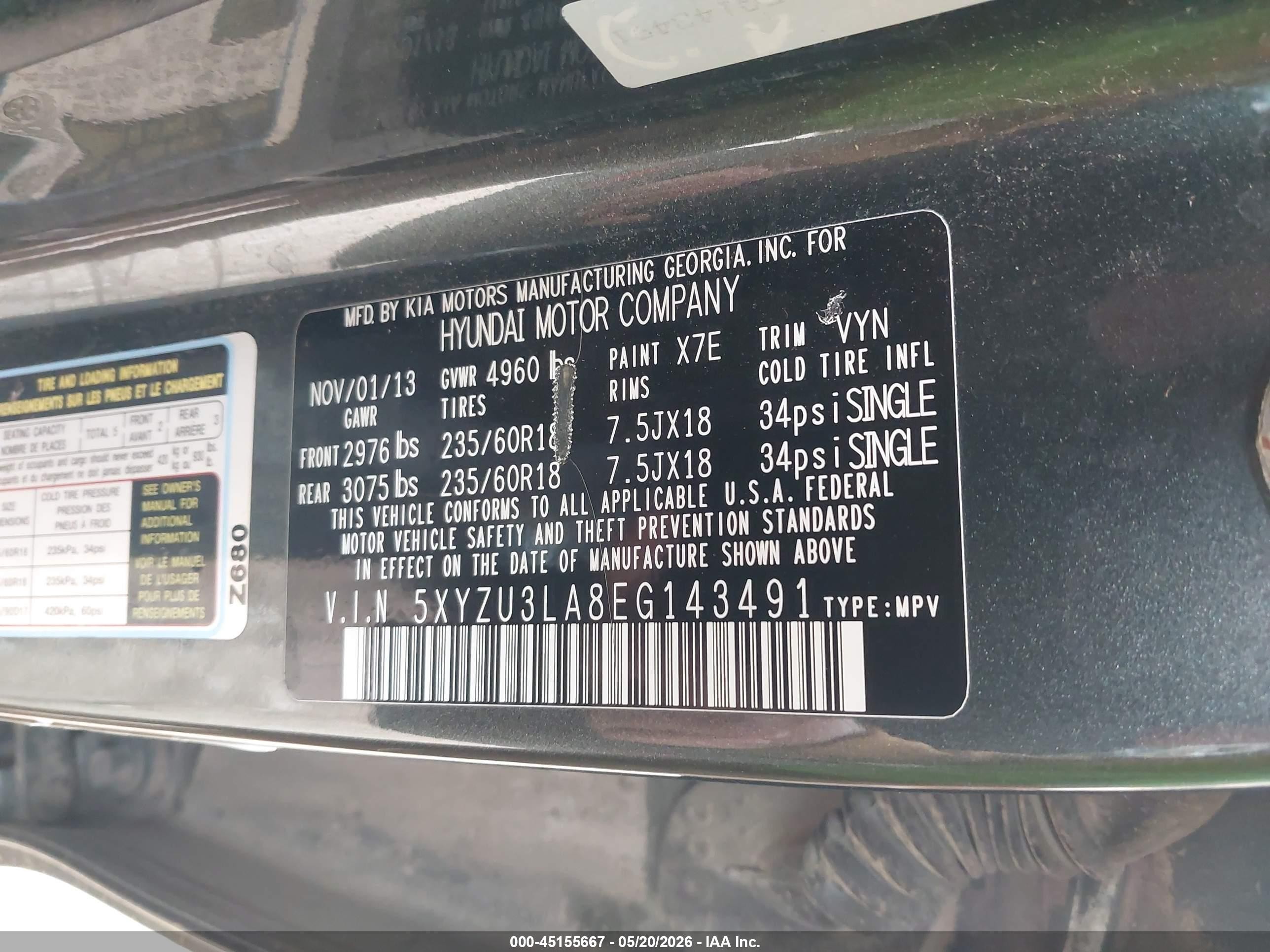 2014 Hyundai Santa Fe Sport 2.0l Turbo Gray vin: 5XYZU3LA8EG143491