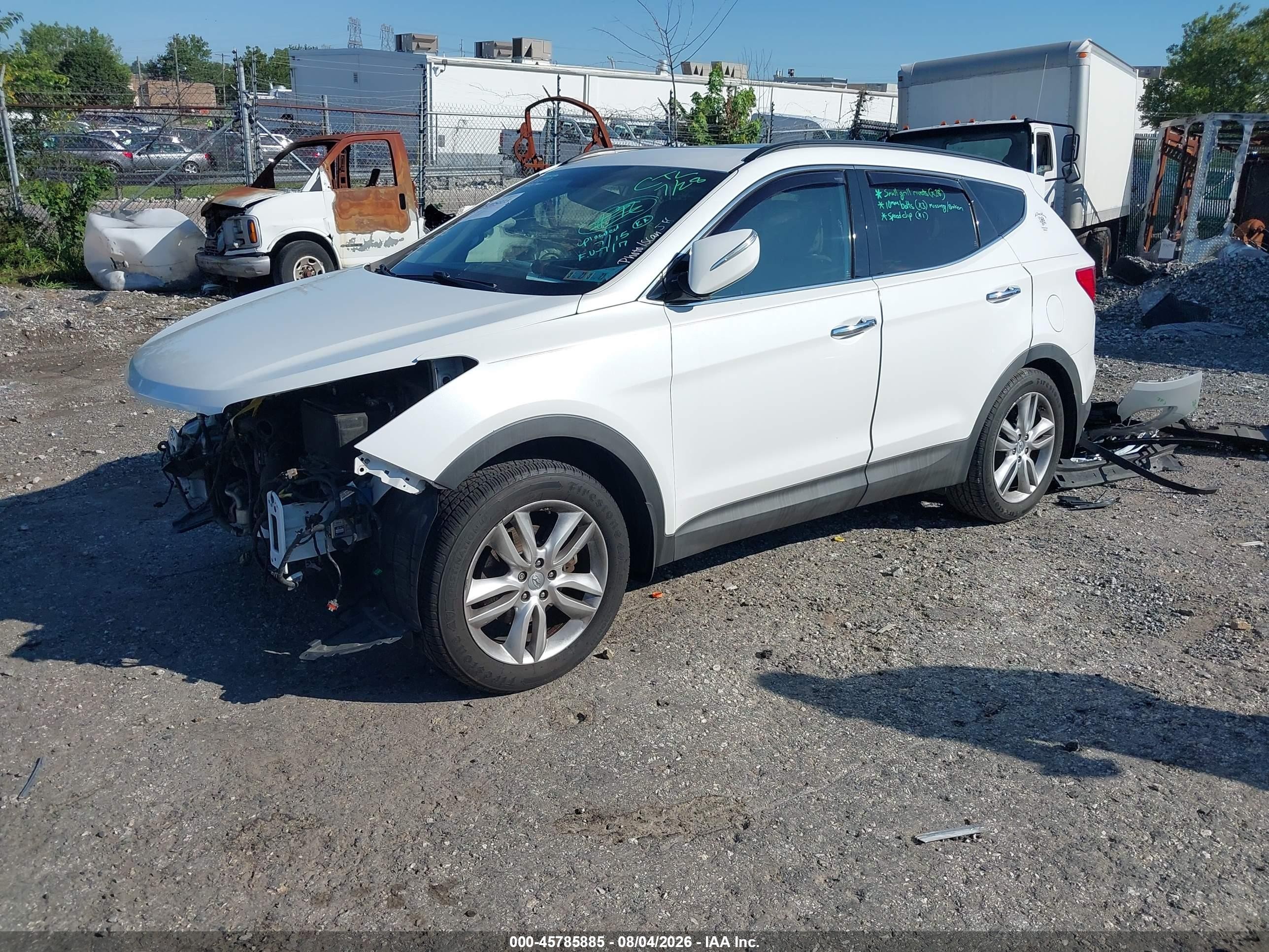2014 Hyundai Santa Fe Sport 2.0l Turbo Белый vin: 5XYZU3LA8EG164714