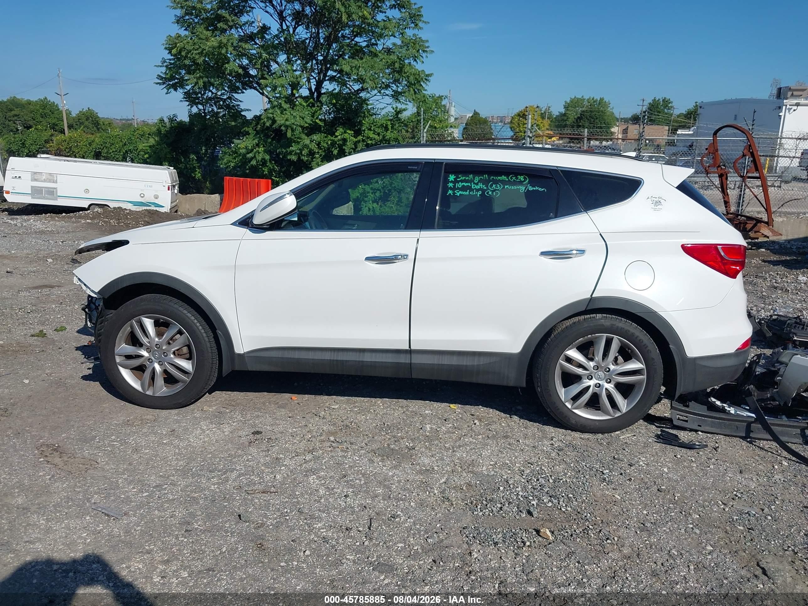 2014 Hyundai Santa Fe Sport 2.0l Turbo Белый vin: 5XYZU3LA8EG164714