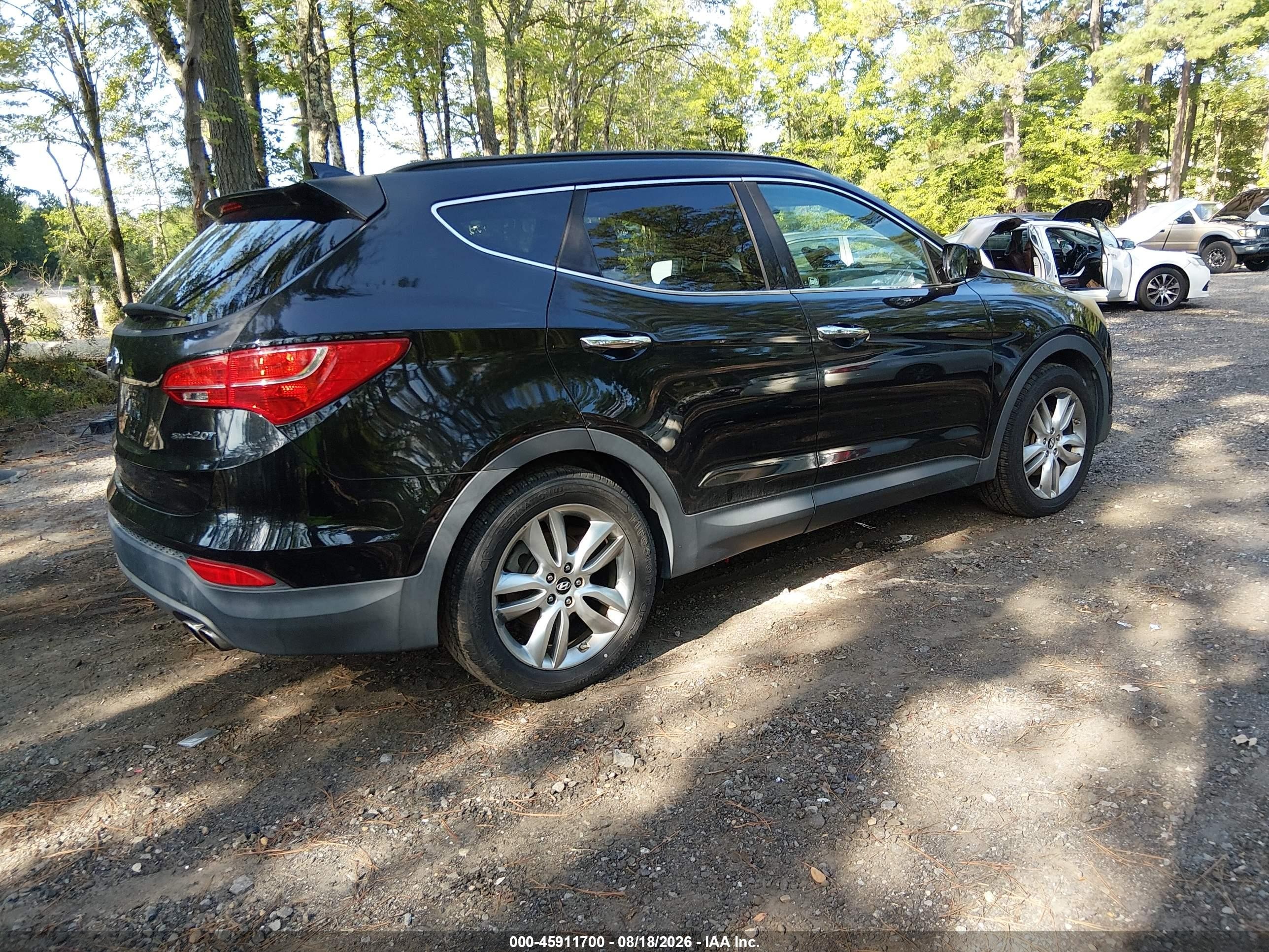 2013 Hyundai Santa Fe Sport 2.0t Black vin: 5XYZU3LA9DG013797