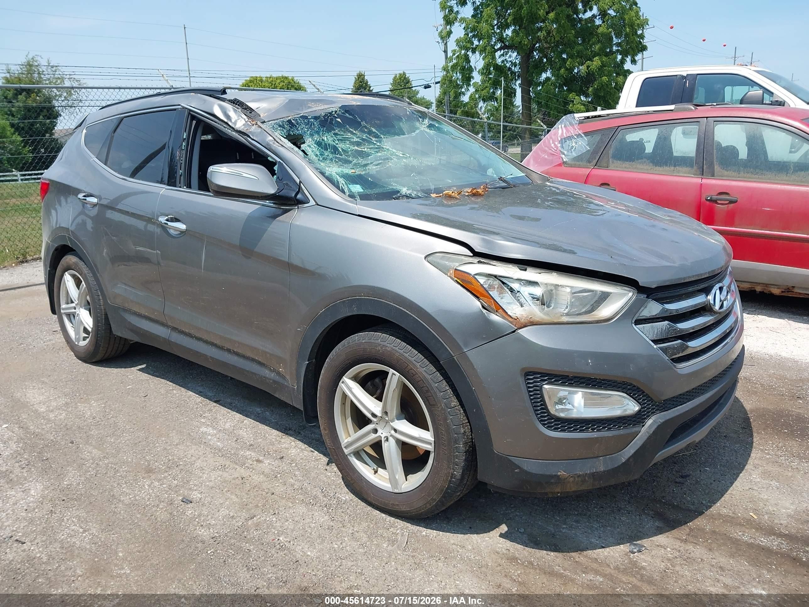 2013 Hyundai Santa Fe Sport 2.0t Gray vin: 5XYZU3LA9DG067682