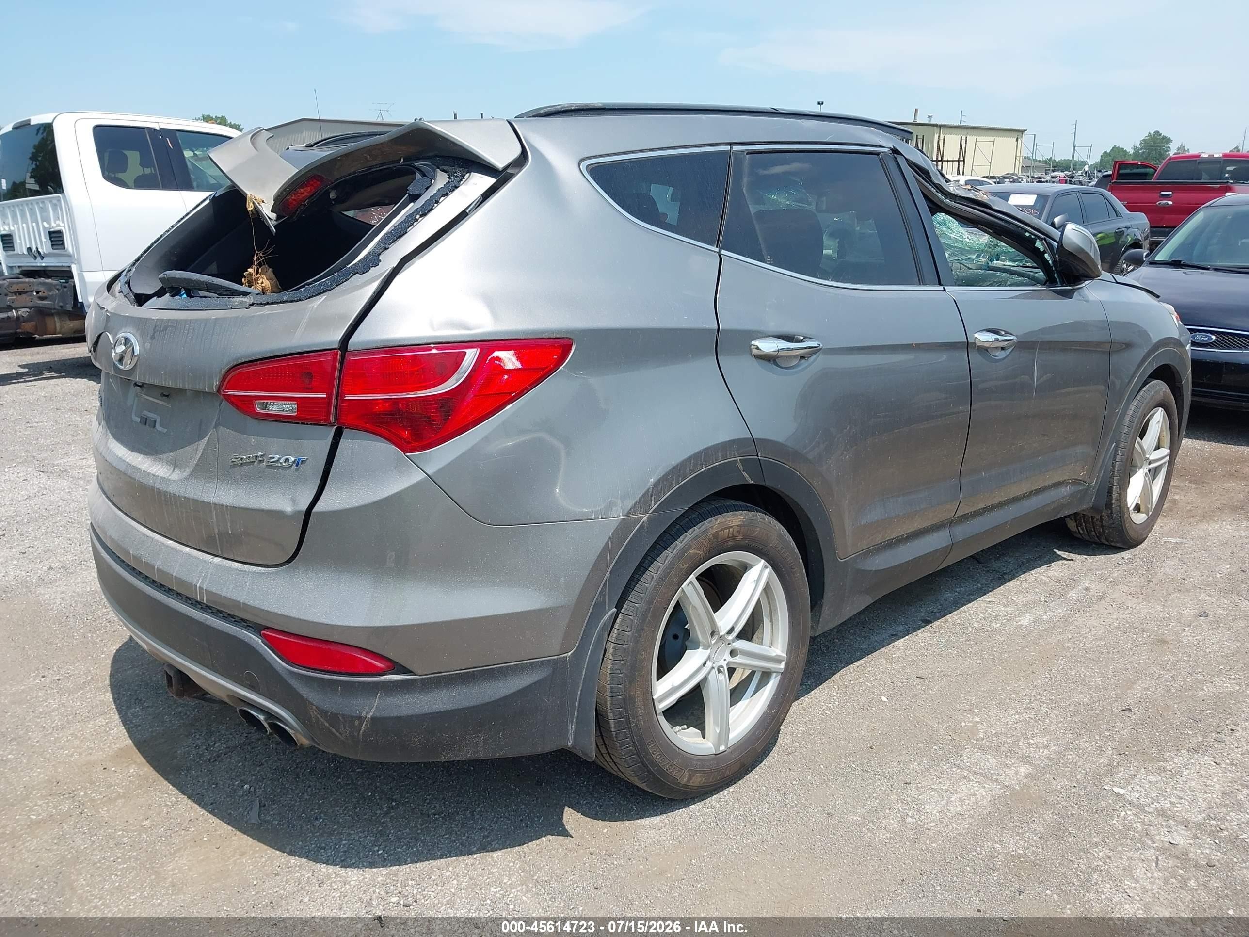 2013 Hyundai Santa Fe Sport 2.0t Gray vin: 5XYZU3LA9DG067682