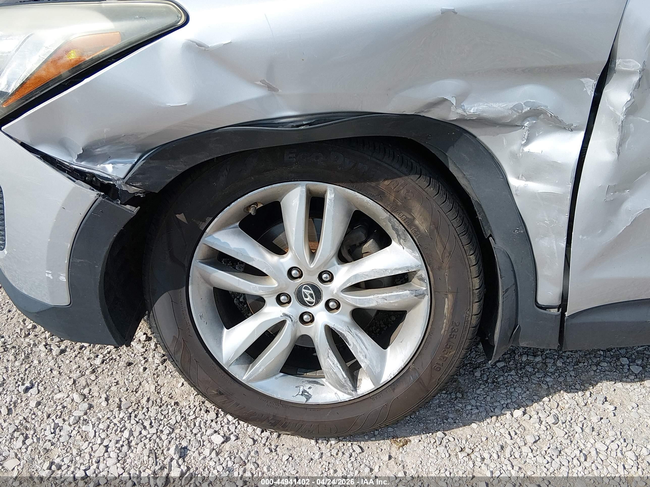2013 Hyundai Santa Fe Sport 2.0t Silver vin: 5XYZU3LA9DG072817