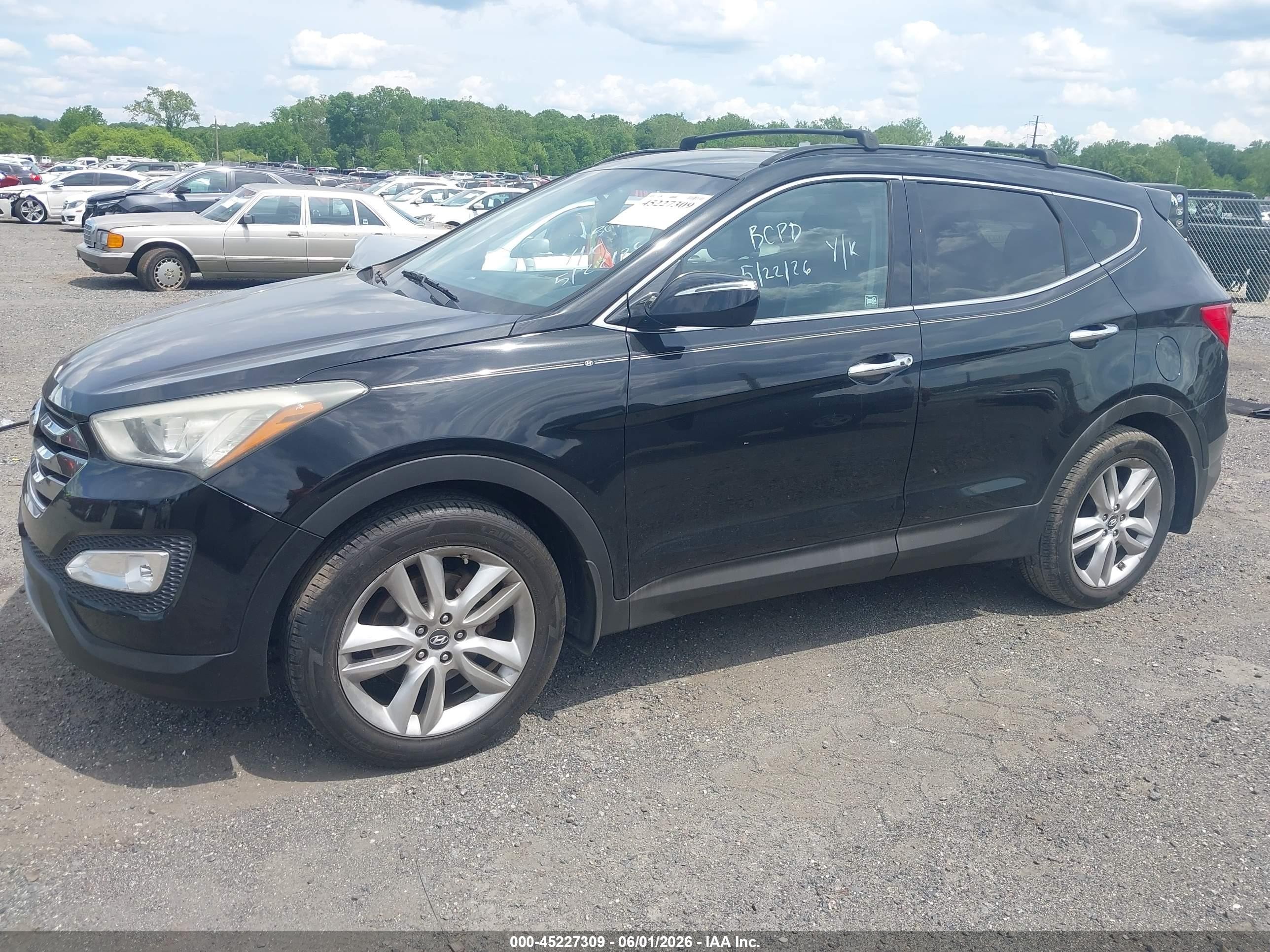 2013 Hyundai Santa Fe Sport 2.0t Black vin: 5XYZU3LA9DG099662