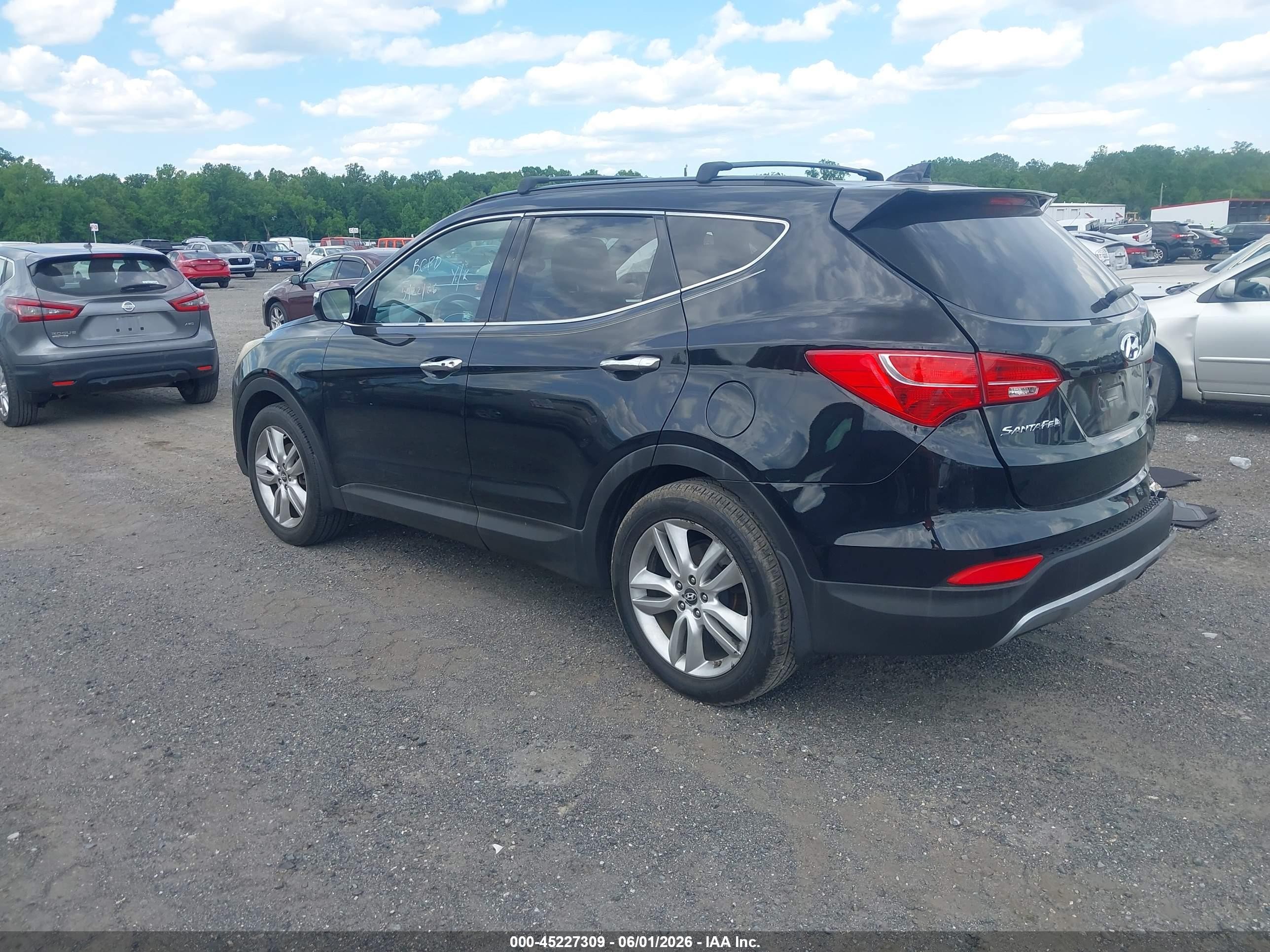 2013 Hyundai Santa Fe Sport 2.0t Black vin: 5XYZU3LA9DG099662