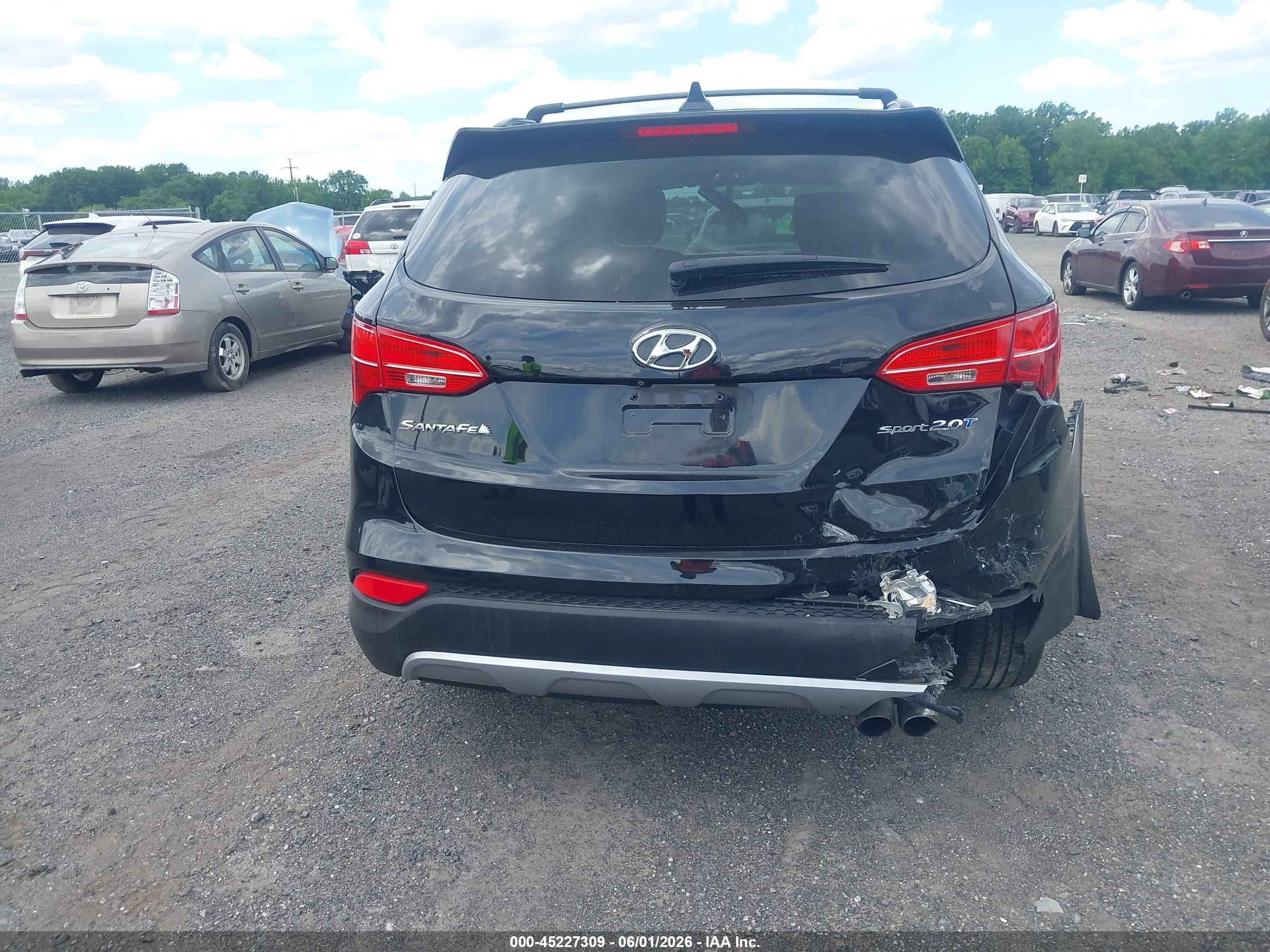 2013 Hyundai Santa Fe Sport 2.0t Black vin: 5XYZU3LA9DG099662