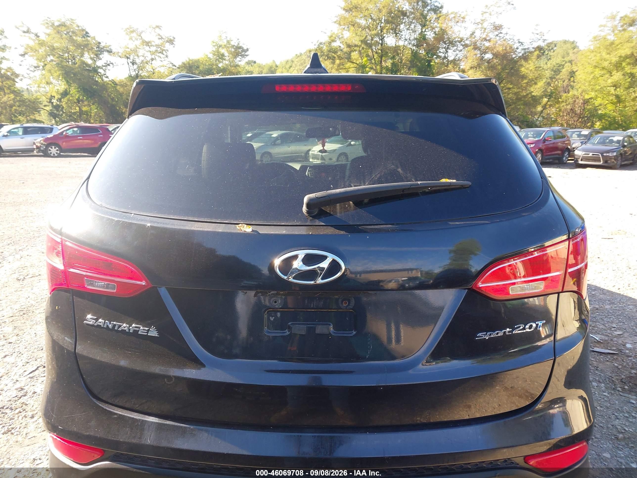 2014 Hyundai Santa Fe Sport 2.0l Turbo Black vin: 5XYZU3LA9EG125615