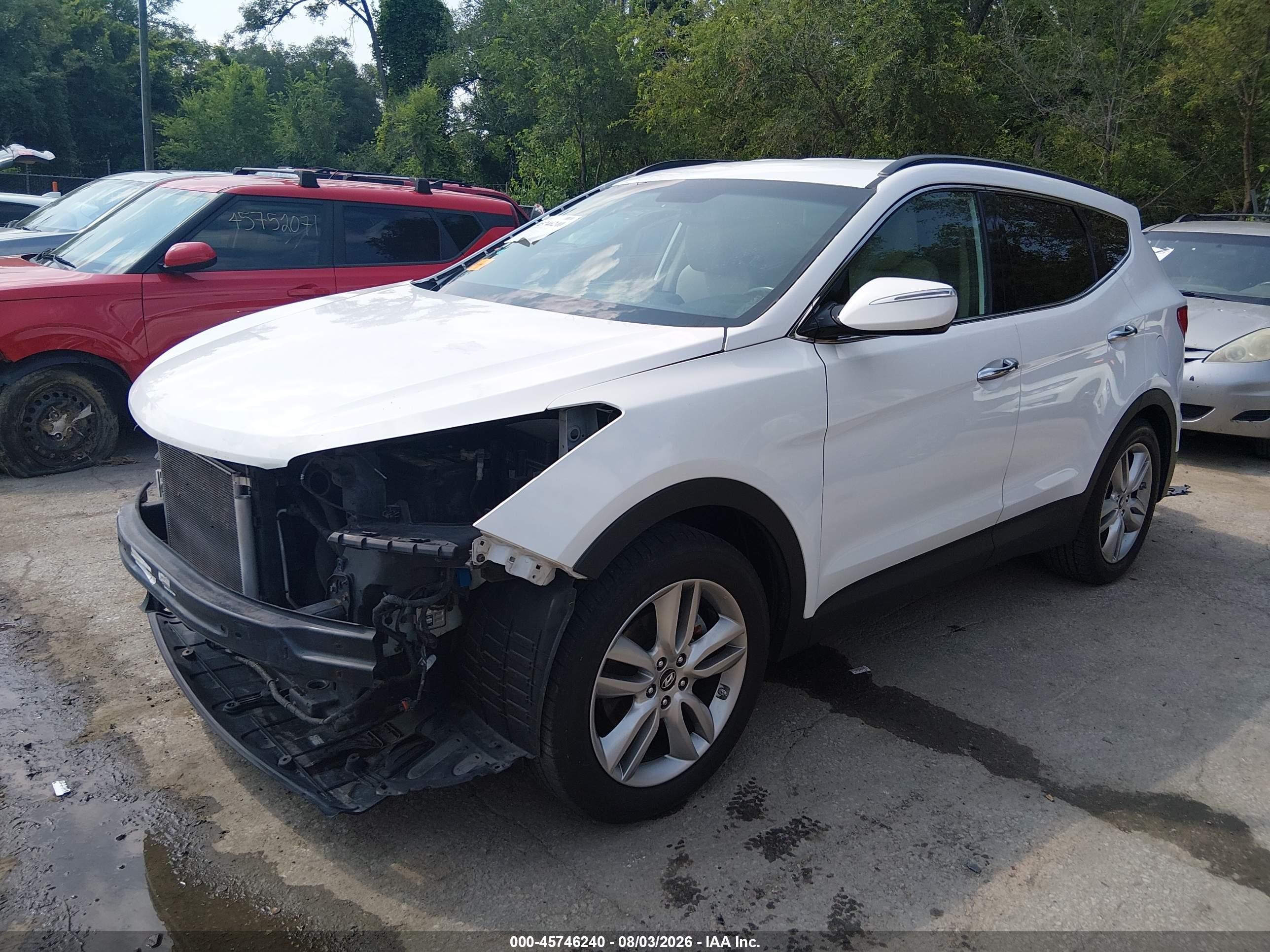 2014 Hyundai Santa Fe Sport 2.0l Turbo White vin: 5XYZU3LA9EG216870