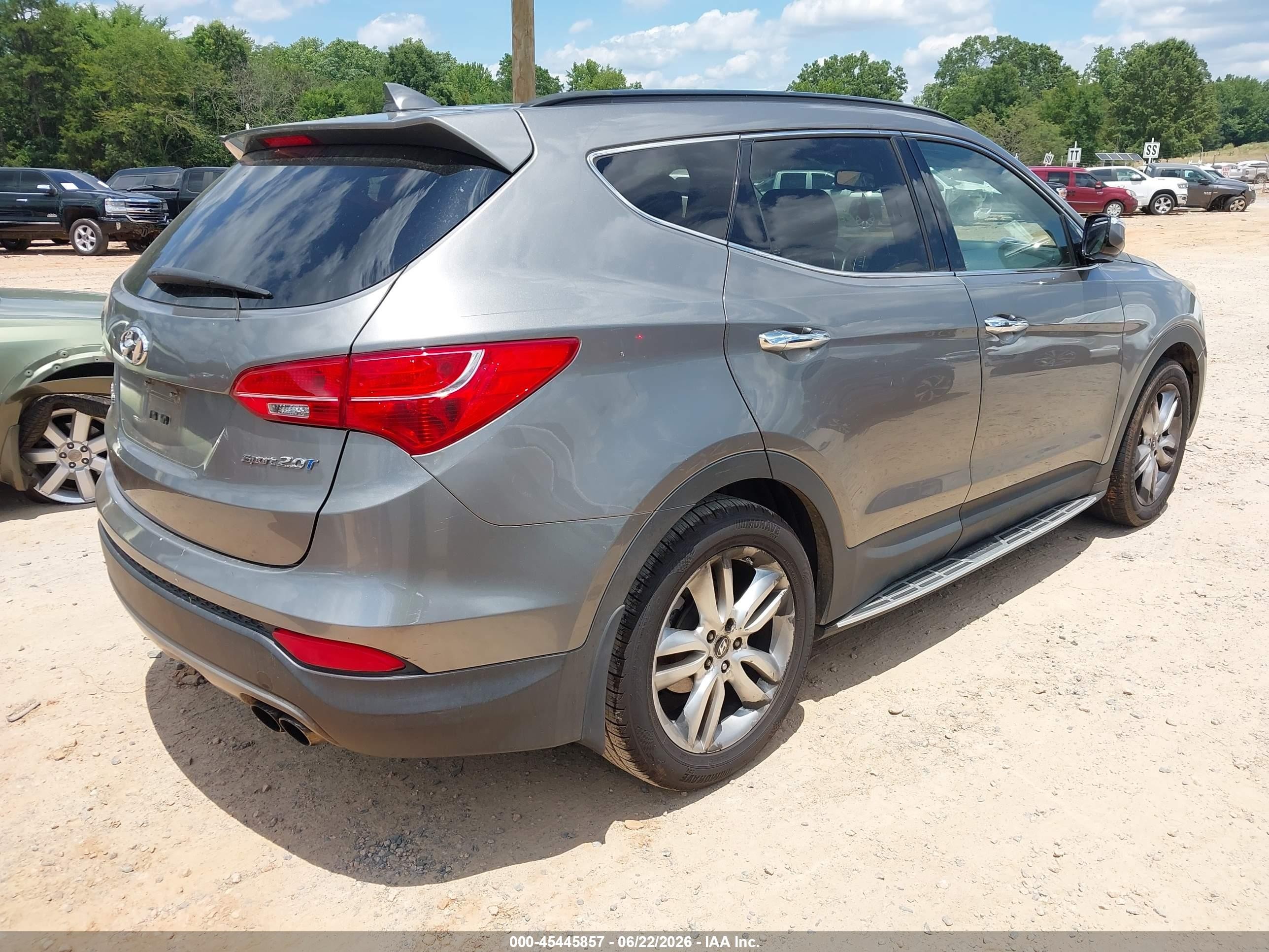 2013 Hyundai Santa Fe Sport 2.0t Gray vin: 5XYZU3LAXDG086645