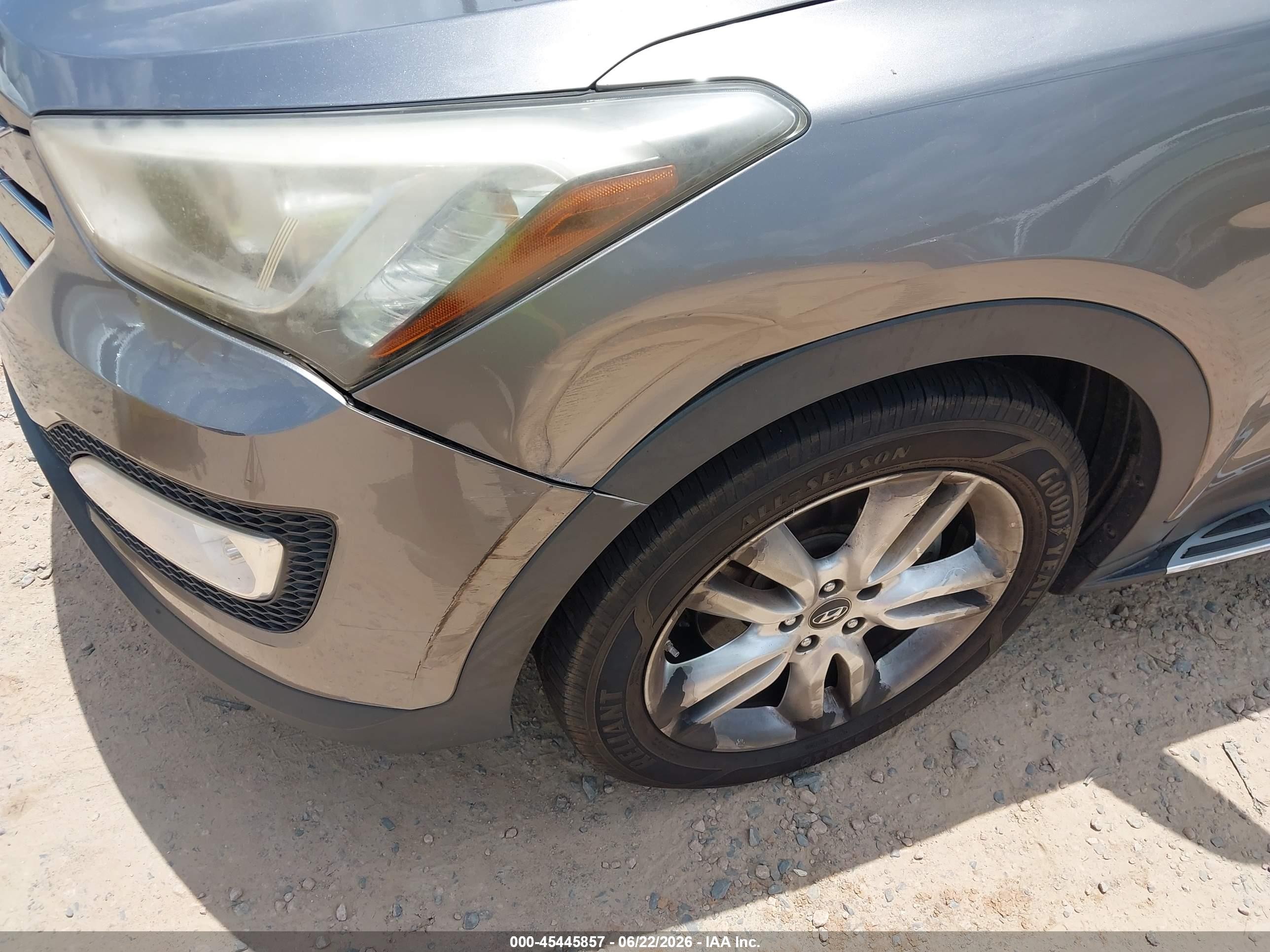 2013 Hyundai Santa Fe Sport 2.0t Gray vin: 5XYZU3LAXDG086645