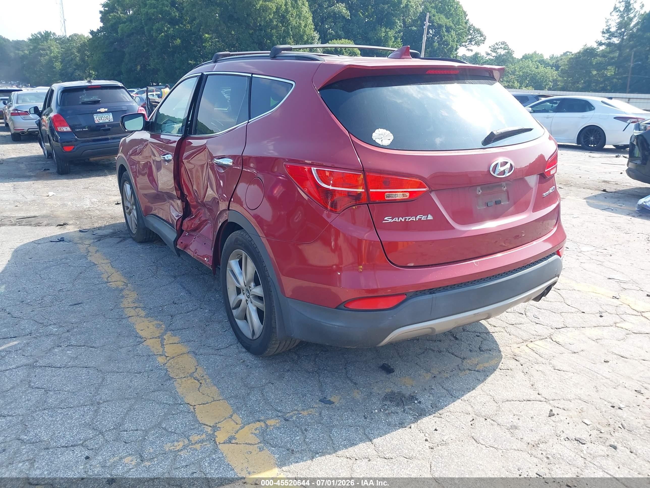 2013 Hyundai Santa Fe Sport 2.0t Red vin: 5XYZU3LAXDG090002
