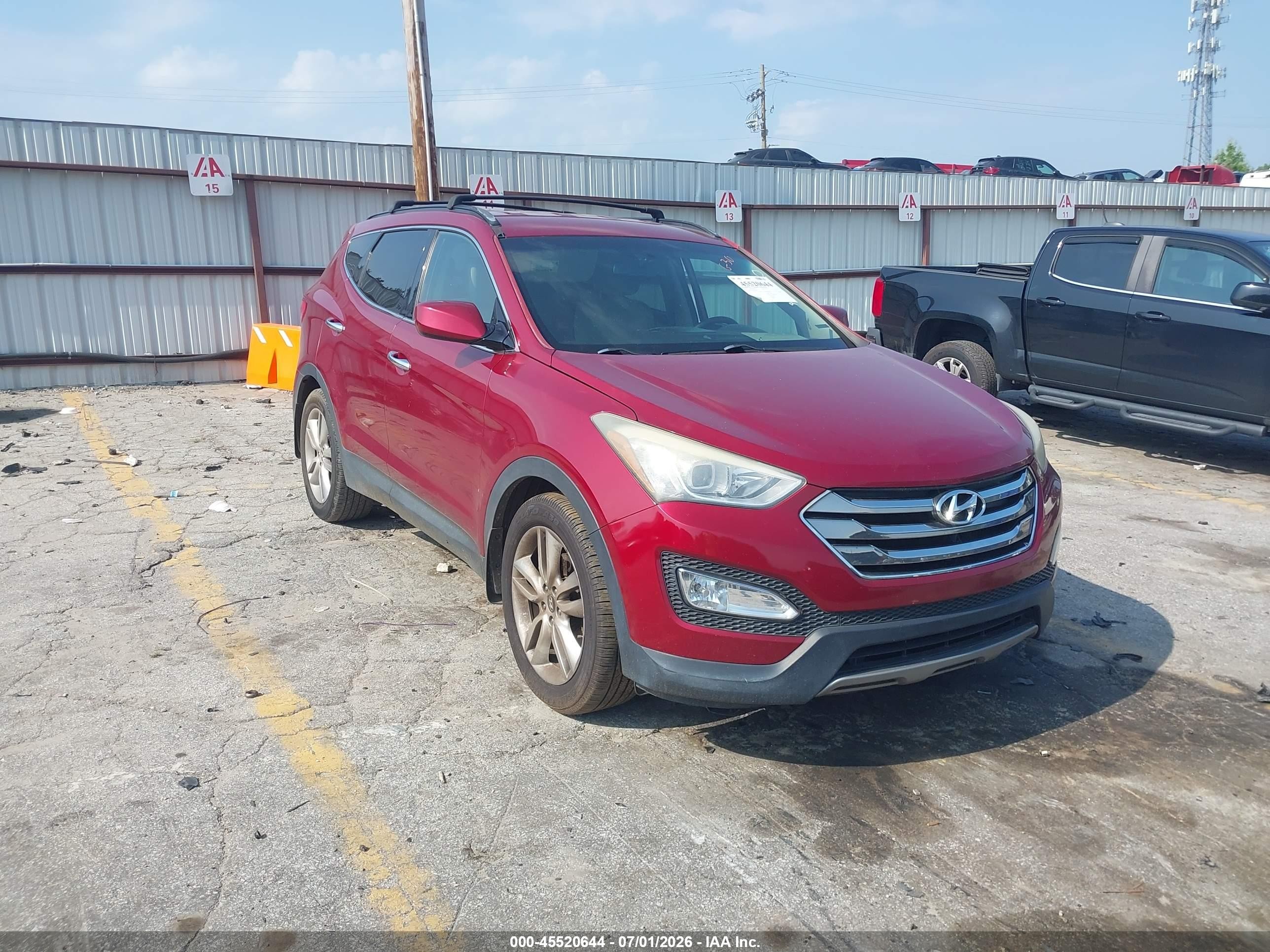2013 Hyundai Santa Fe Sport 2.0t Red vin: 5XYZU3LAXDG090002