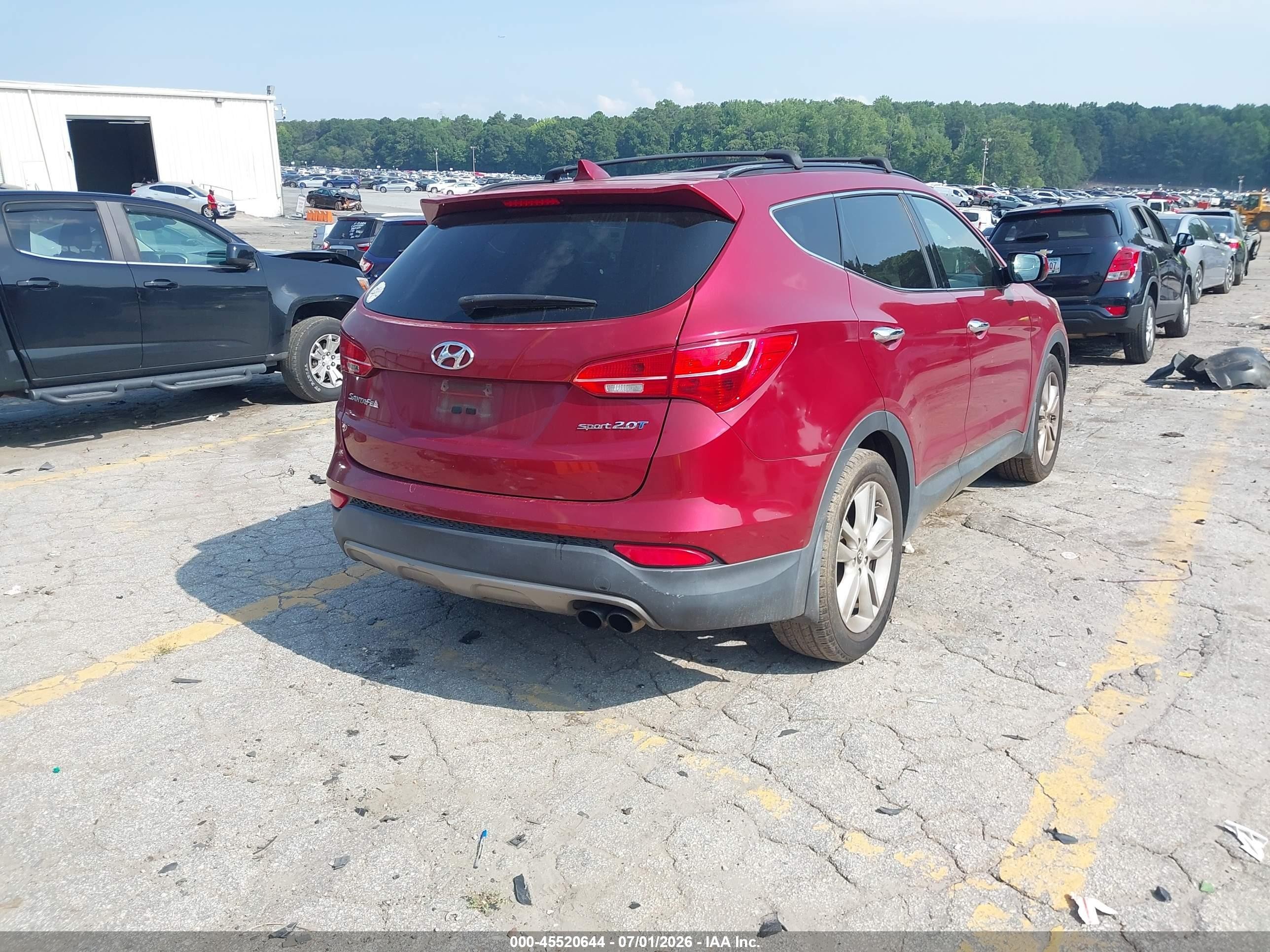 2013 Hyundai Santa Fe Sport 2.0t Red vin: 5XYZU3LAXDG090002