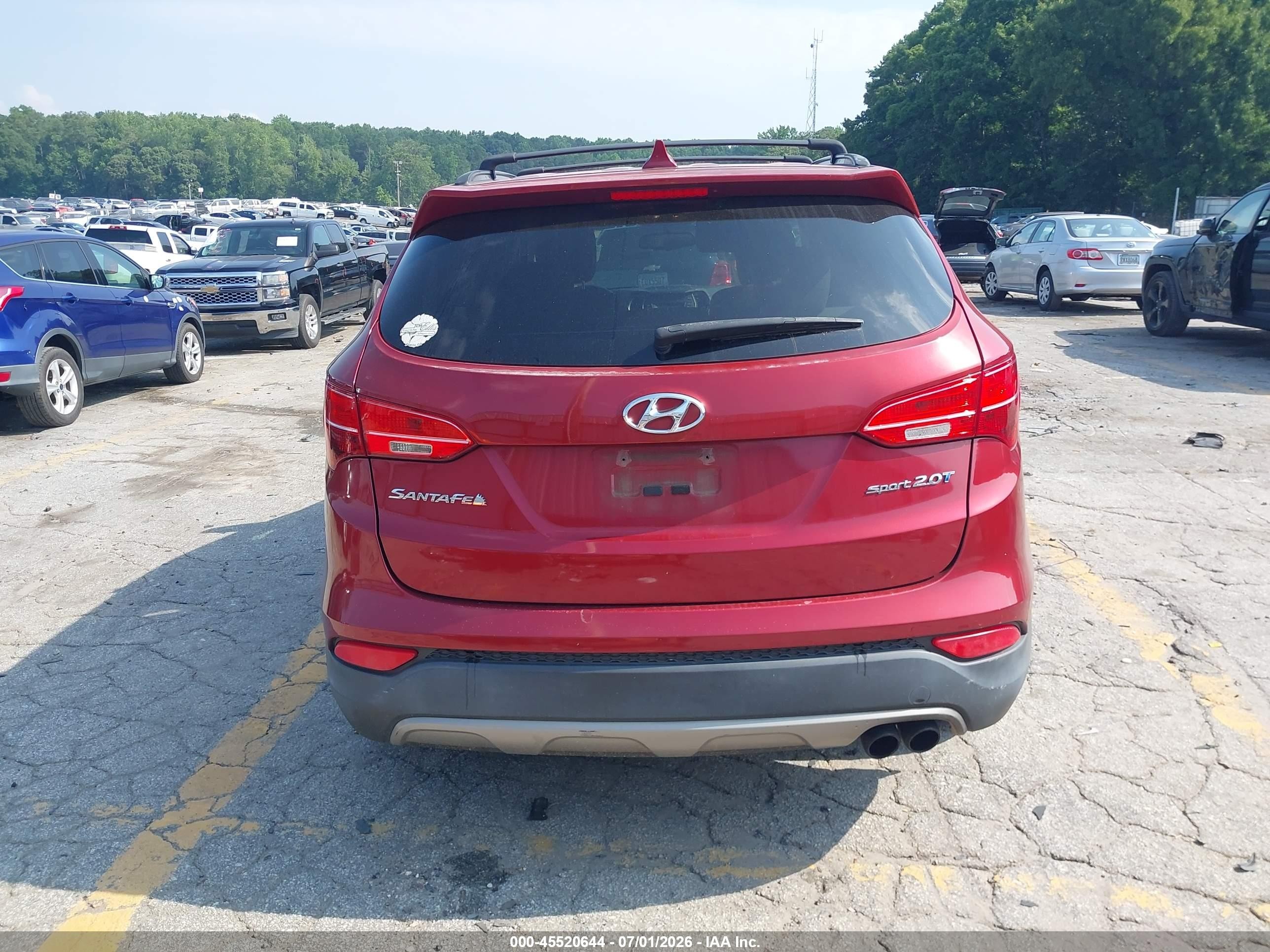 2013 Hyundai Santa Fe Sport 2.0t Red vin: 5XYZU3LAXDG090002