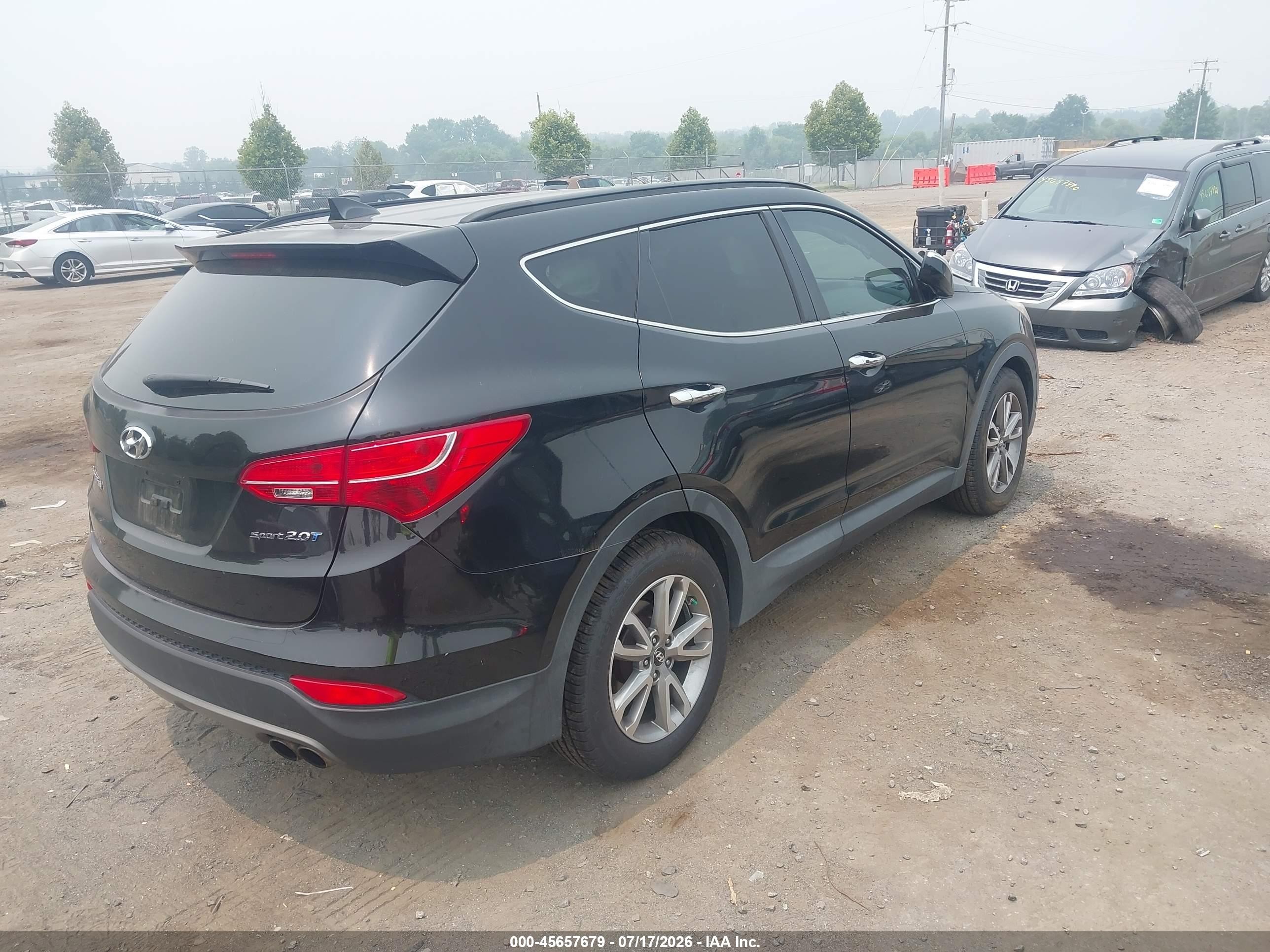 2014 Hyundai Santa Fe Sport 2.0l Turbo Black vin: 5XYZU3LAXEG209930