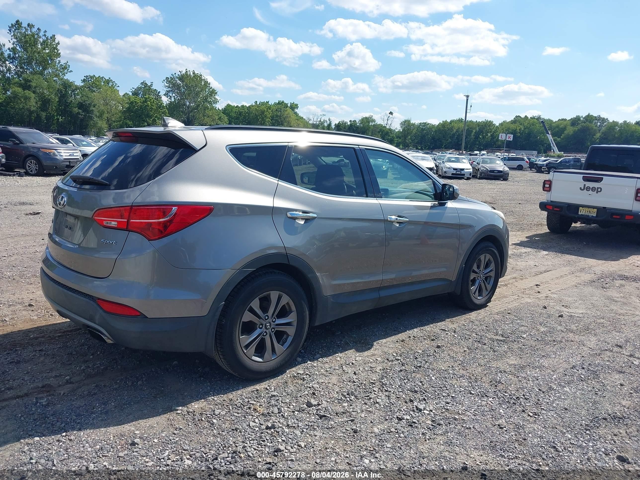 2013 Hyundai Santa Fe Sport Gray vin: 5XYZU3LB0DG036457