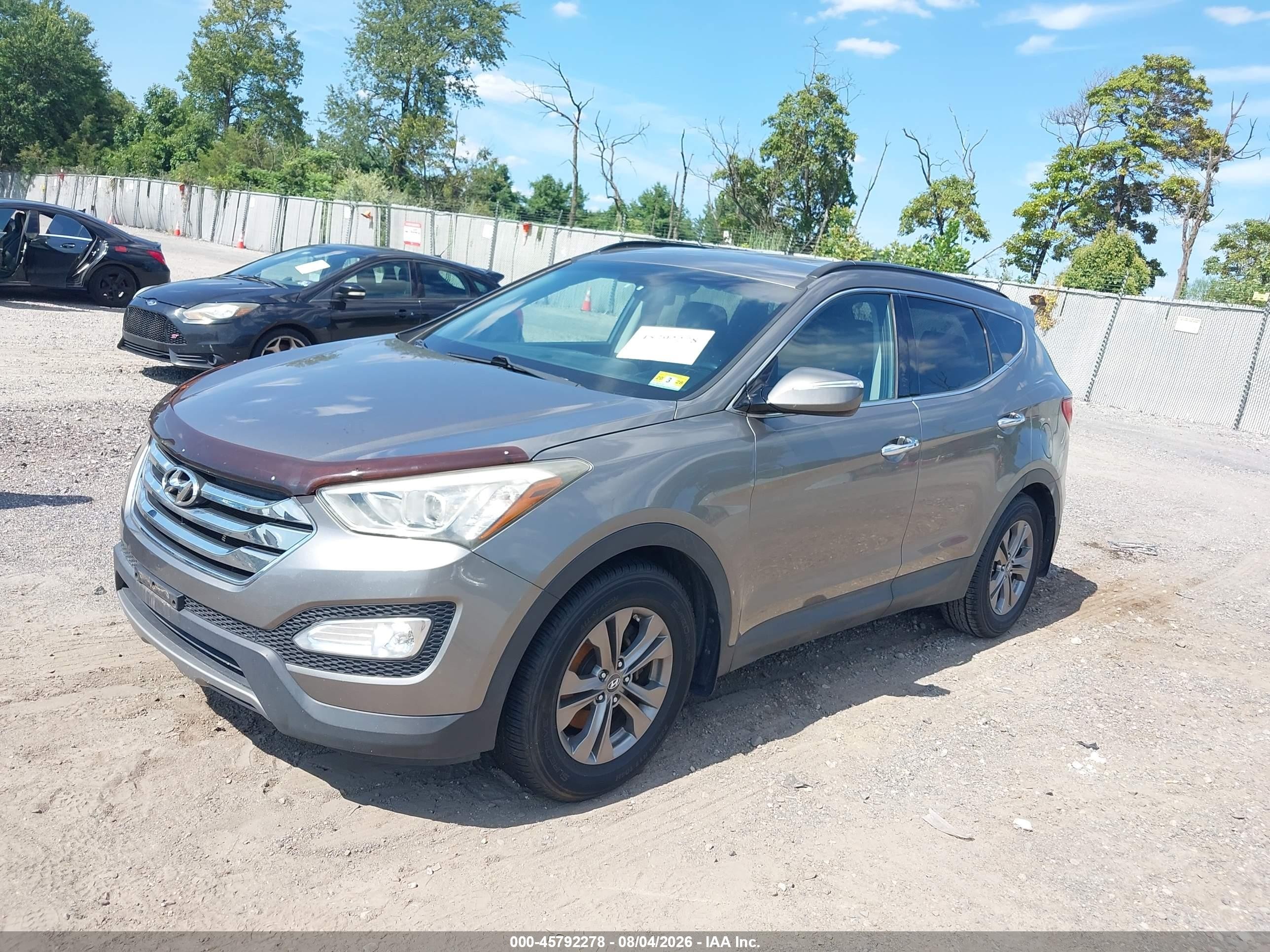 2013 Hyundai Santa Fe Sport Gray vin: 5XYZU3LB0DG036457