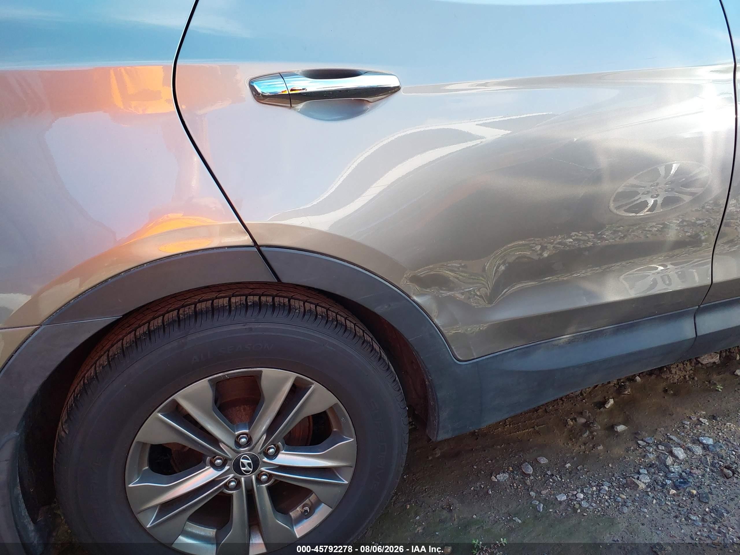 2013 Hyundai Santa Fe Sport Gray vin: 5XYZU3LB0DG036457