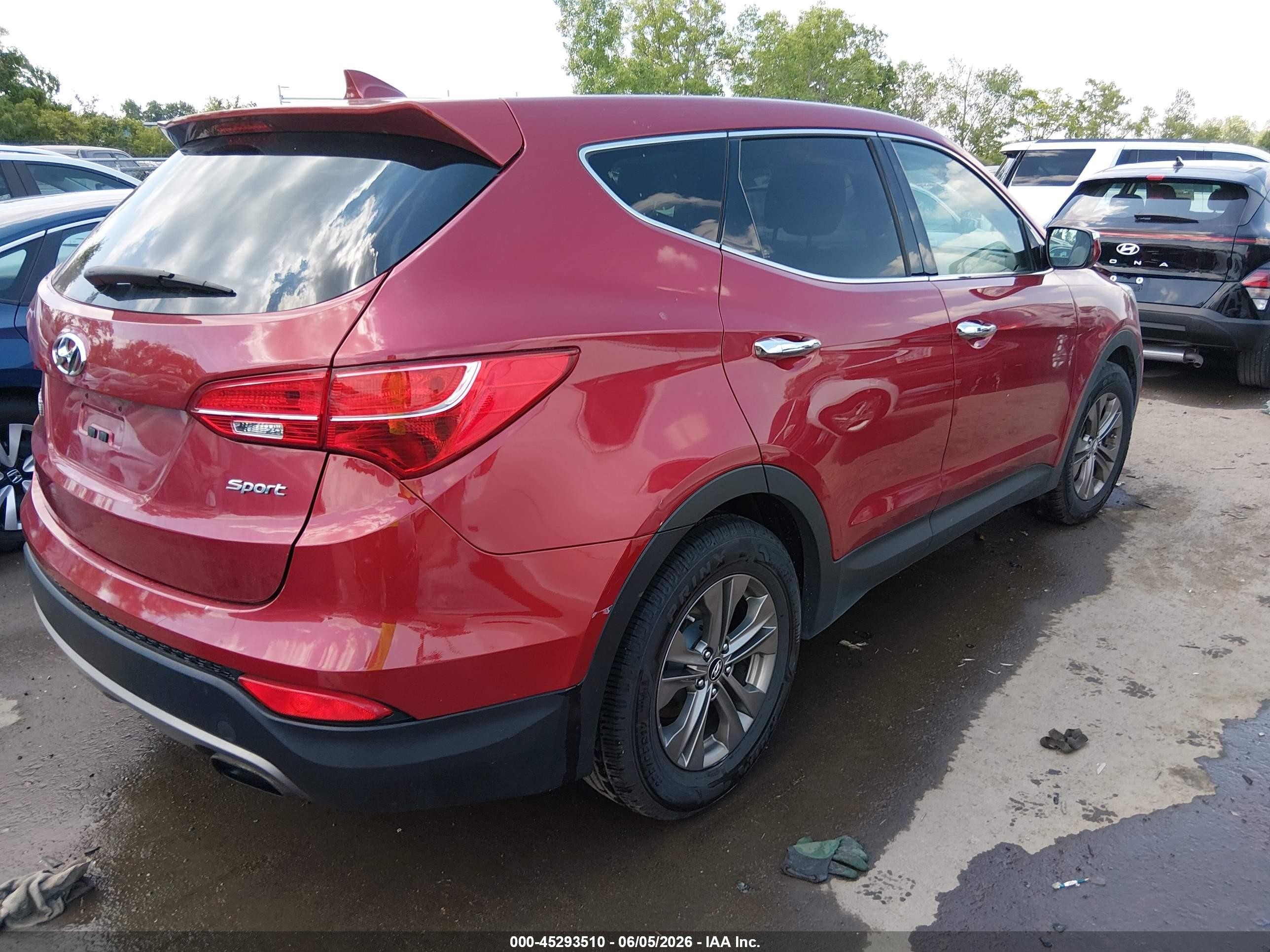 2013 Hyundai Santa Fe Sport Red vin: 5XYZU3LB0DG093189