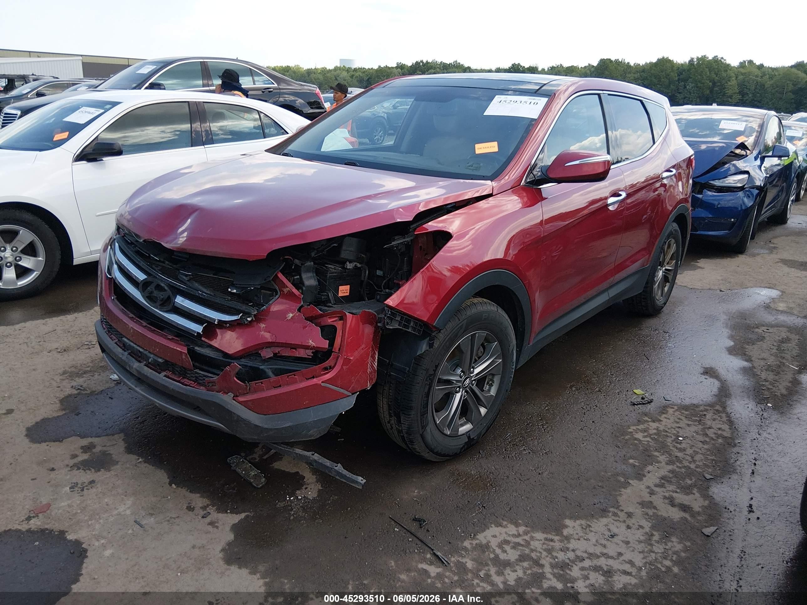2013 Hyundai Santa Fe Sport Red vin: 5XYZU3LB0DG093189