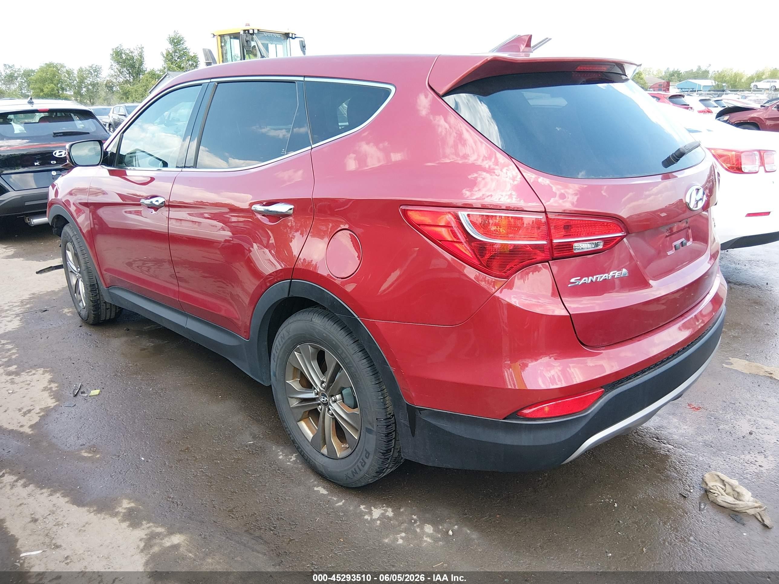 2013 Hyundai Santa Fe Sport Red vin: 5XYZU3LB0DG093189